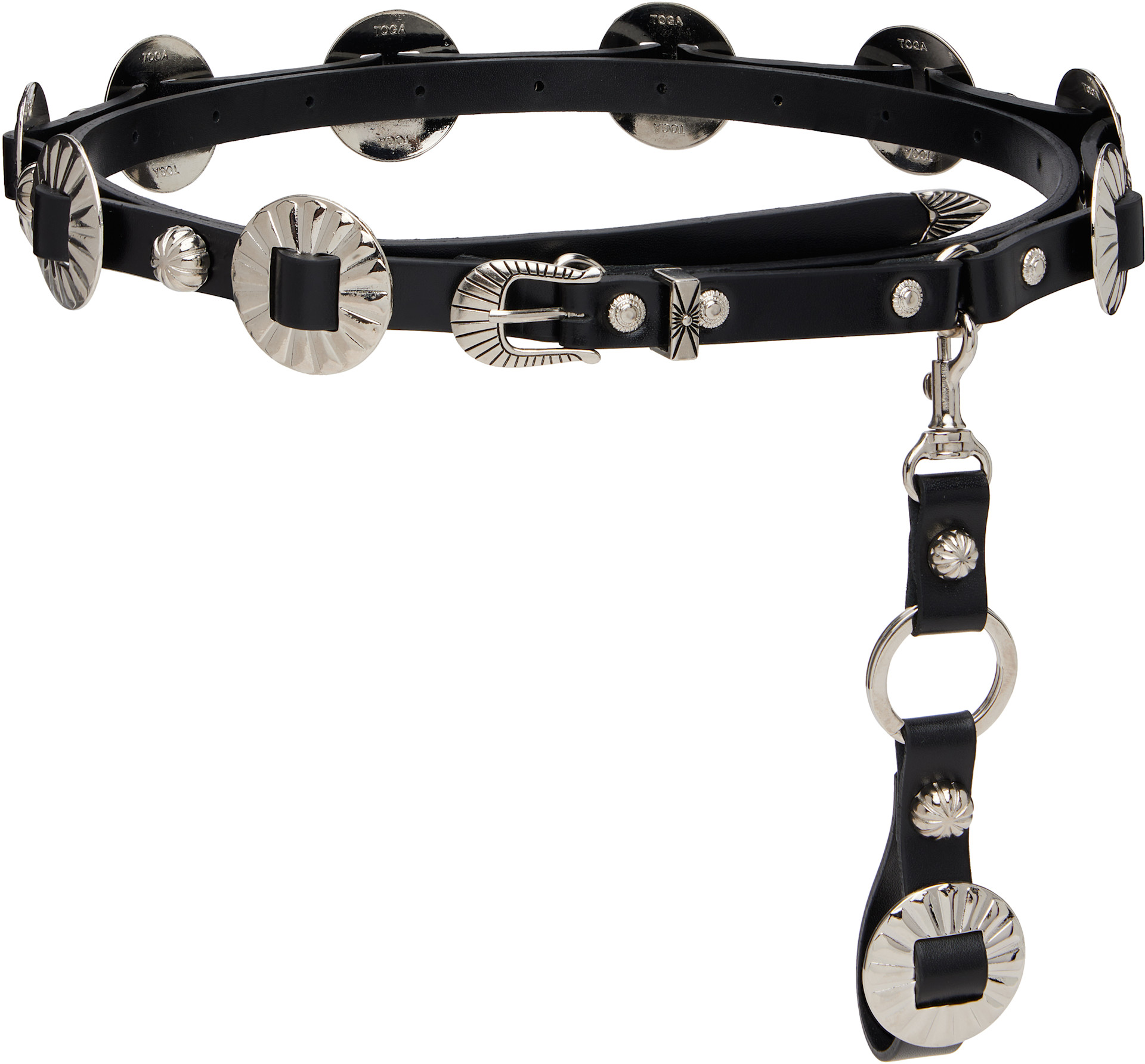 Toga Pulla - Ceinture étroite noire à clous
