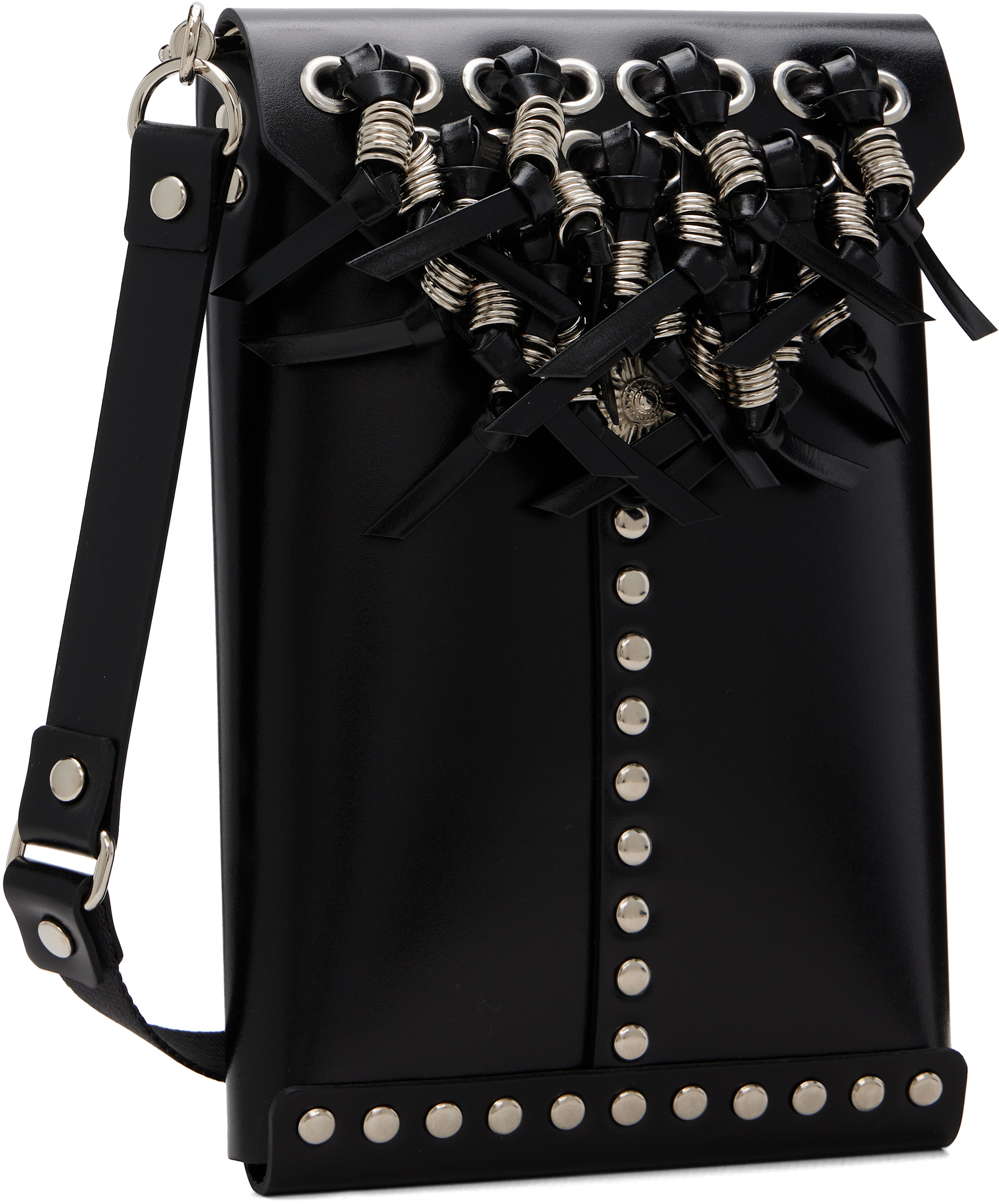 Toga Pulla: Black Leather Shoulder Bag | SSENSE