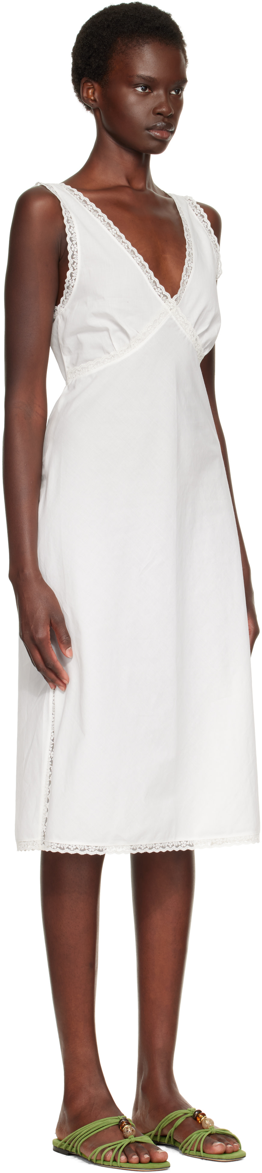 Cou Cou - Robe midi à enfiler Iris blanche