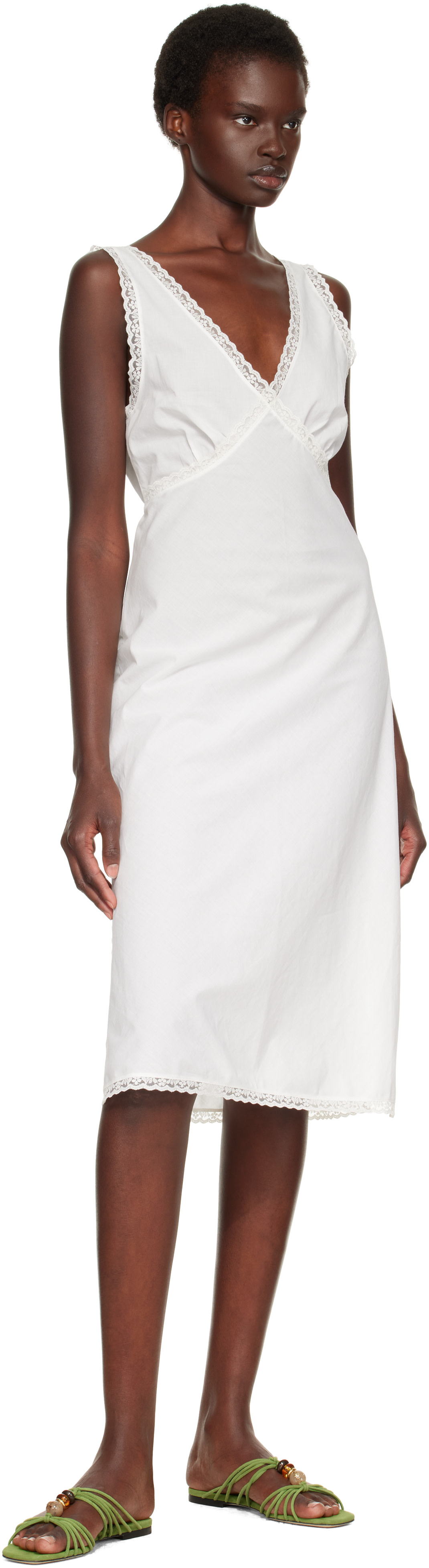 Cou Cou - Robe midi à enfiler Iris blanche