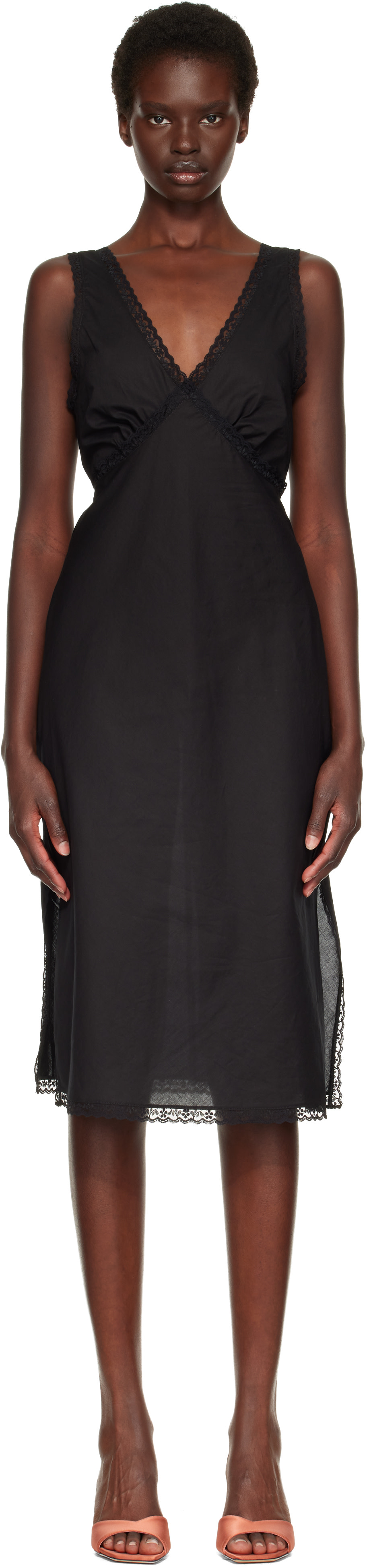 Cou Cou - Robe midi à enfiler Iris noire