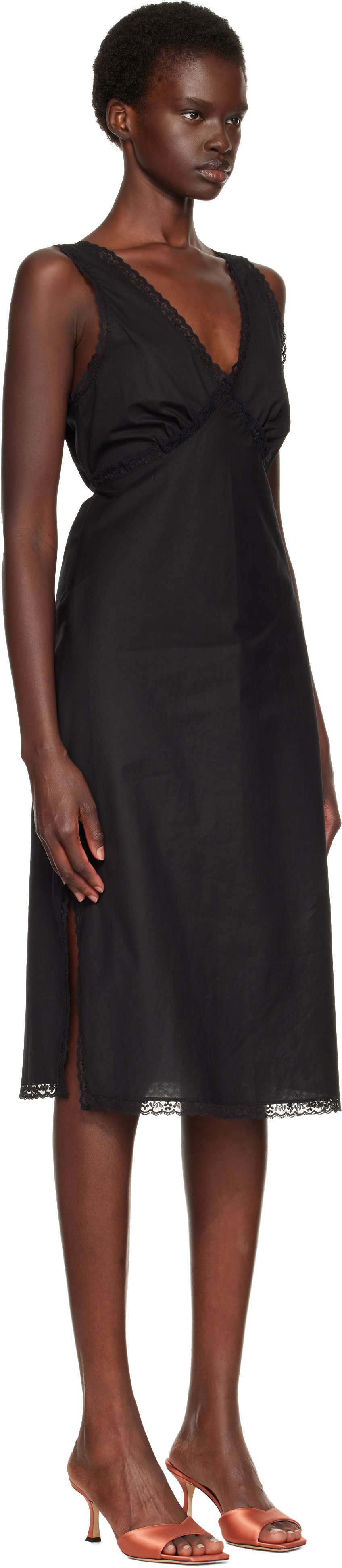 Cou Cou - Robe midi à enfiler Iris noire