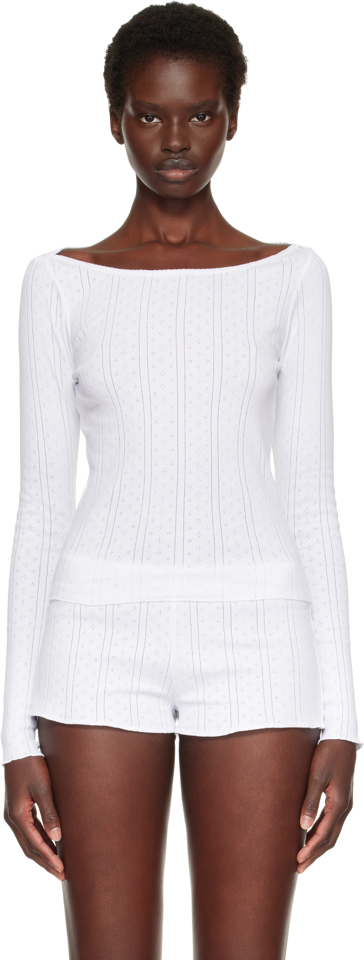 Cou Cou - T-shirt blanc à col bateau