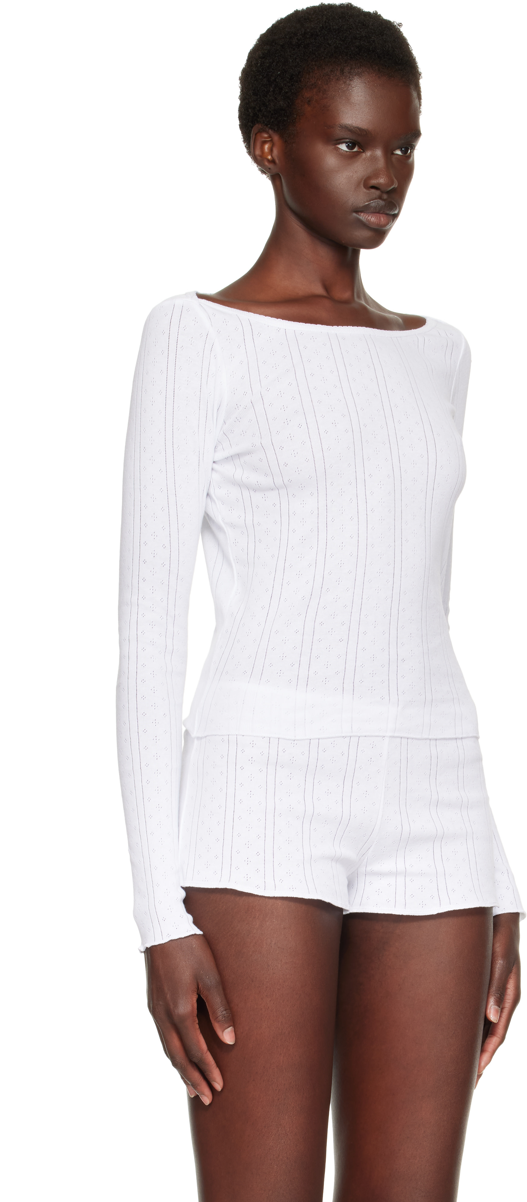 Cou Cou - T-shirt blanc à col bateau