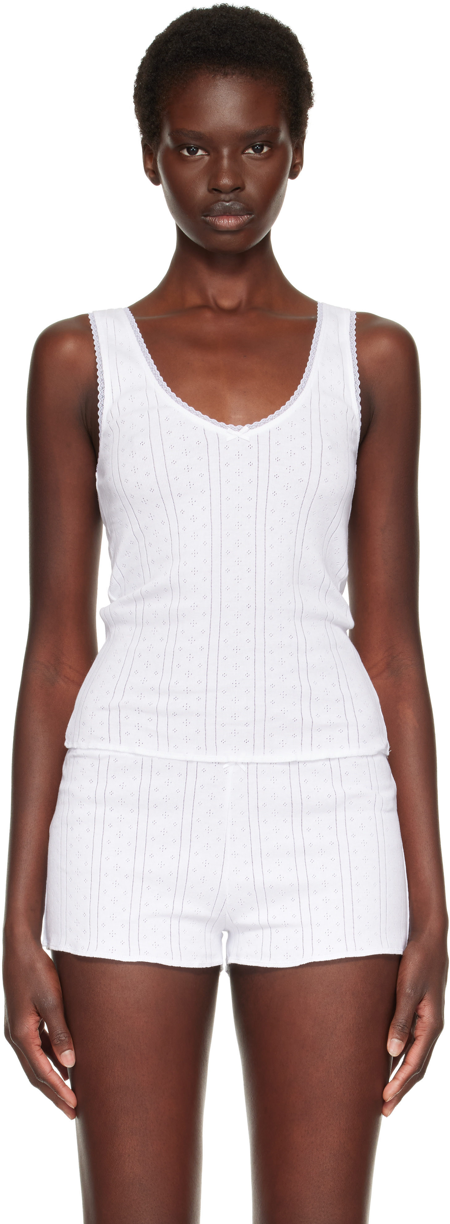 Cou Cou: White 'The Scoop' Tank Top | SSENSE Canada
