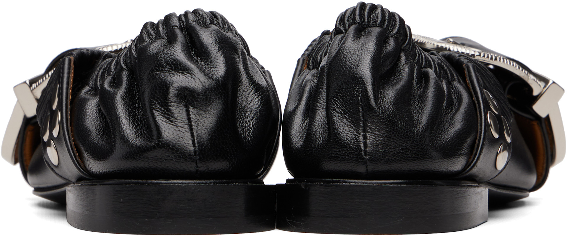 Toga Pulla: Black Cross Strap Ballerina Flats | SSENSE