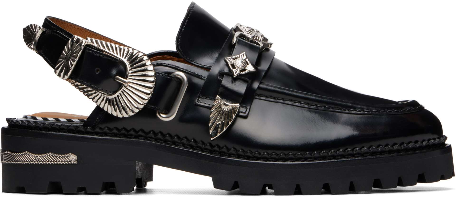 Toga Pulla - Flâneurs de style mule noirs à ferrures