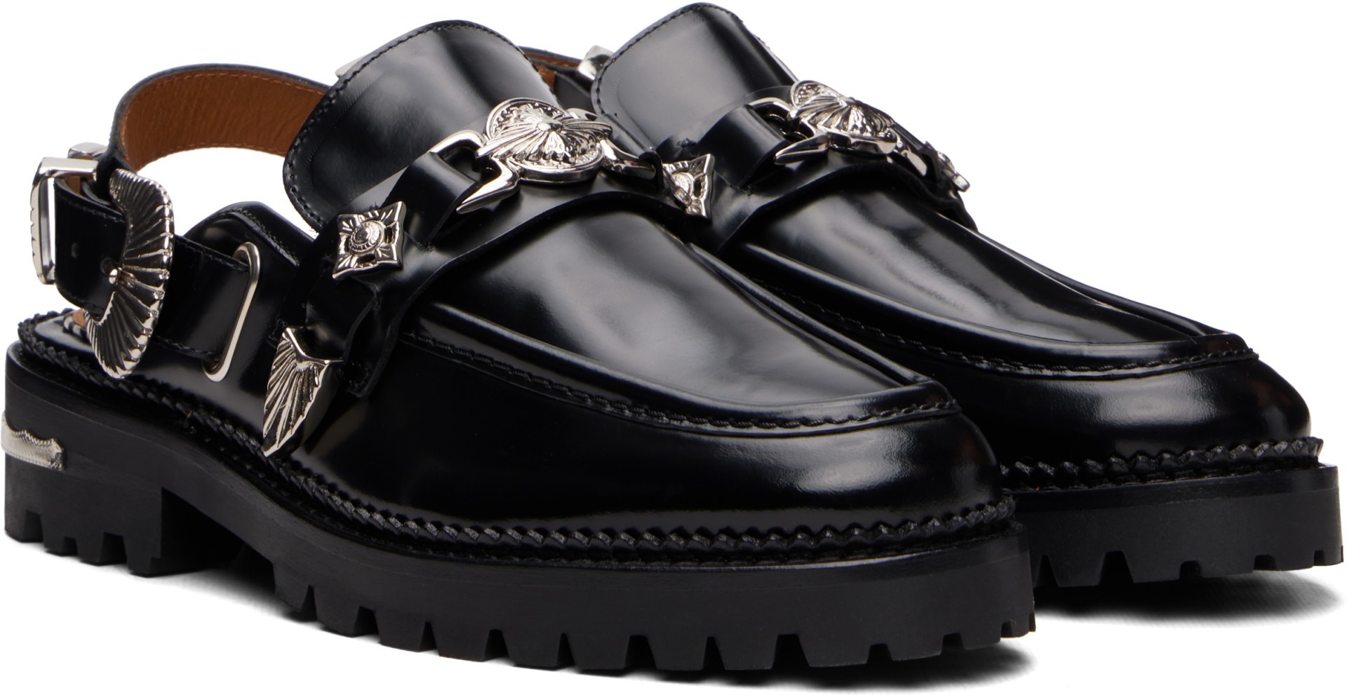 Toga Pulla - Flâneurs de style mule noirs à ferrures