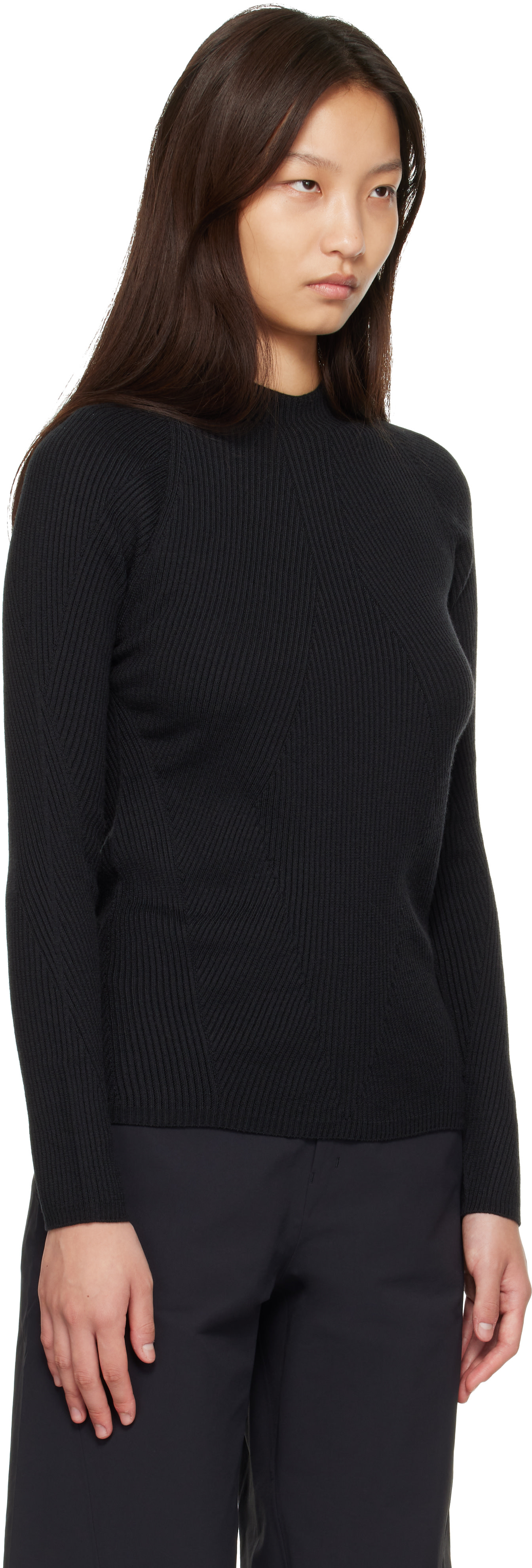 Veilance - Pull de couche intermédiaire Conic noir en laine