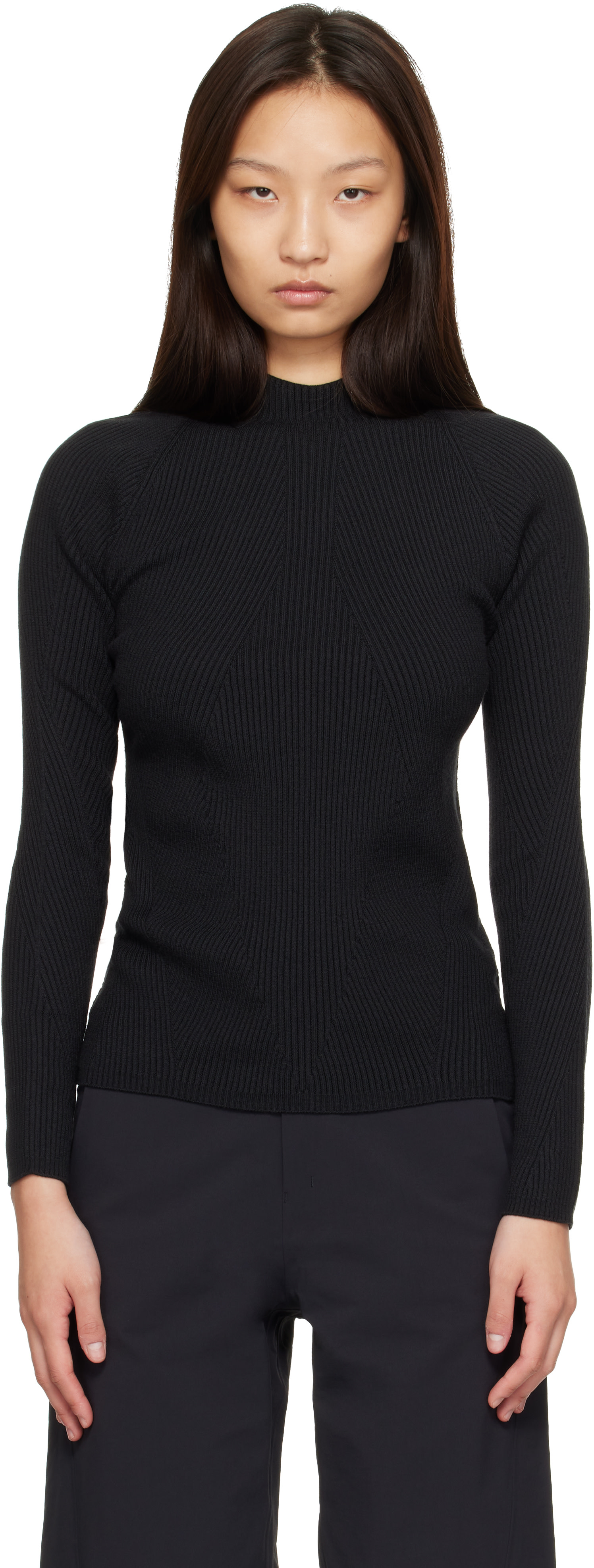 Veilance - Pull de couche intermédiaire Conic noir en laine