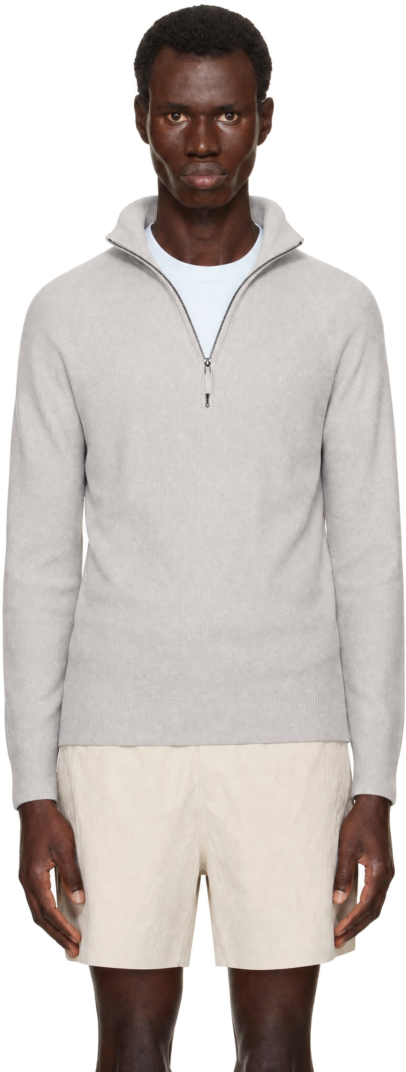 Veilance - Gray Conic Wool Half Zip Sweater
