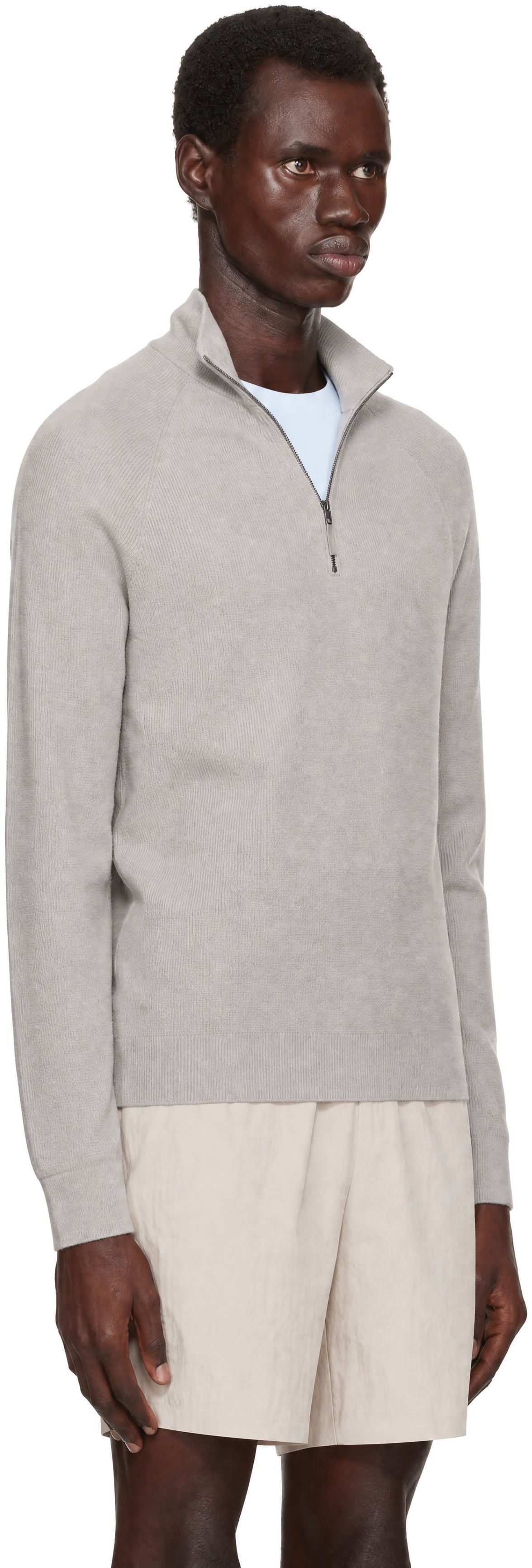Veilance - Gray Conic Wool Half Zip Sweater