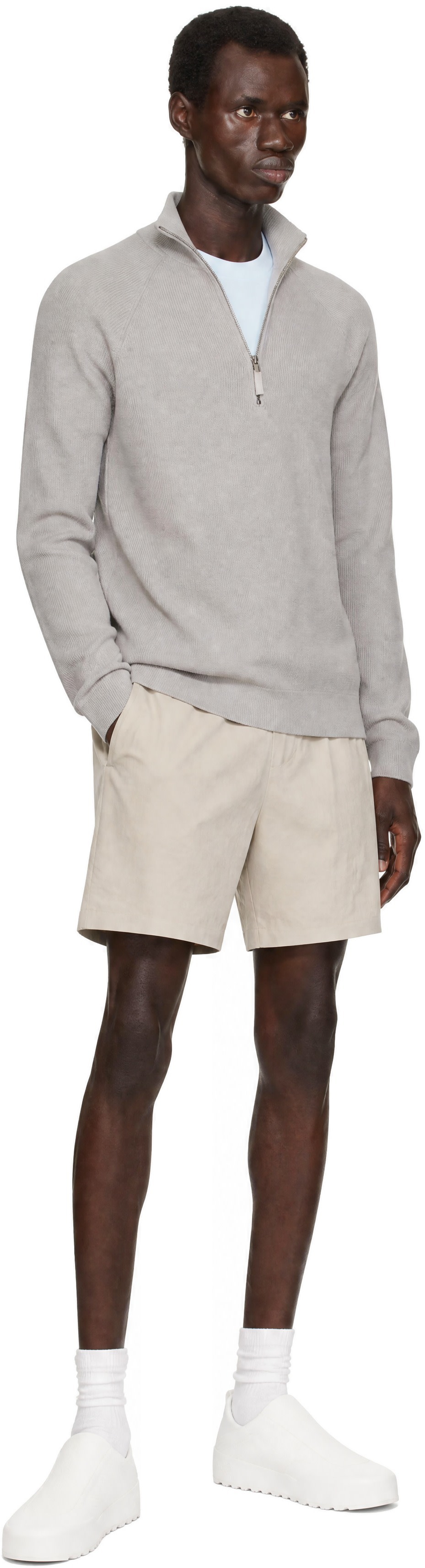 Veilance - Gray Conic Wool Half Zip Sweater