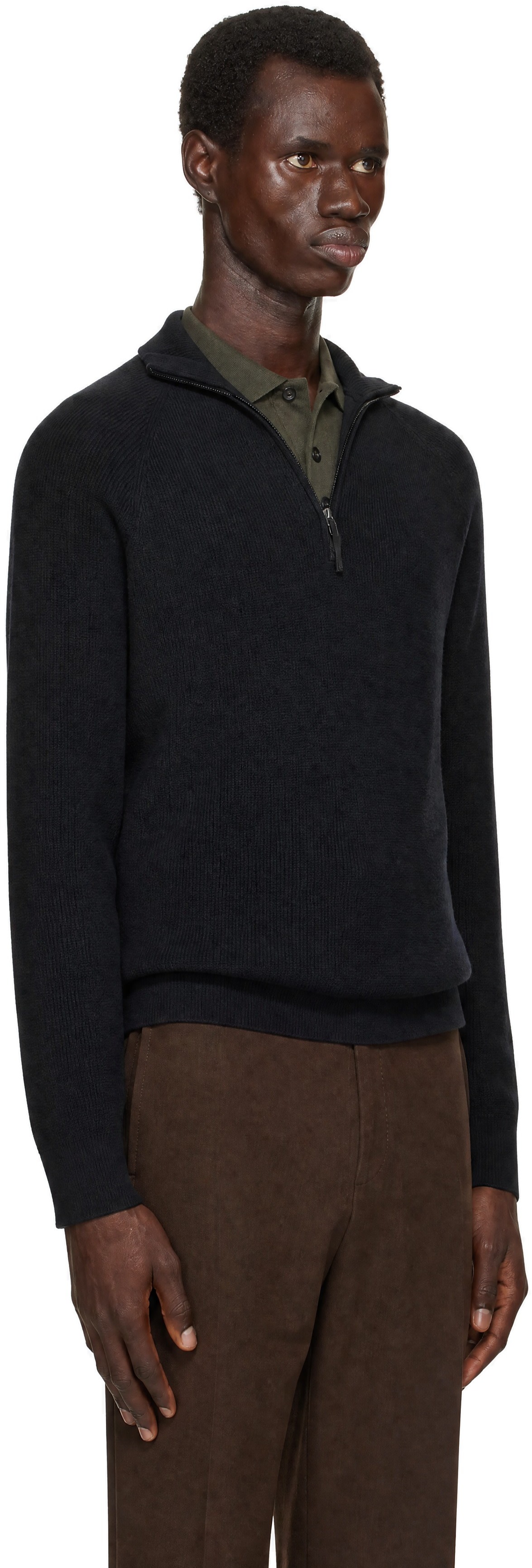 Veilance - Black Conic Wool Half Zip Sweater