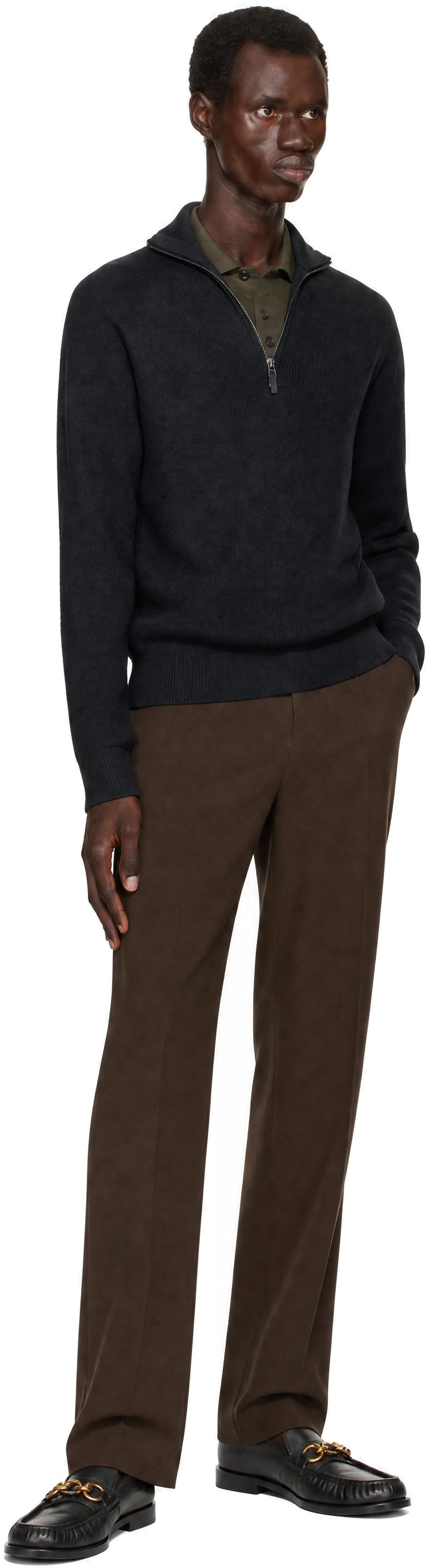 Veilance - Black Conic Wool Half Zip Sweater