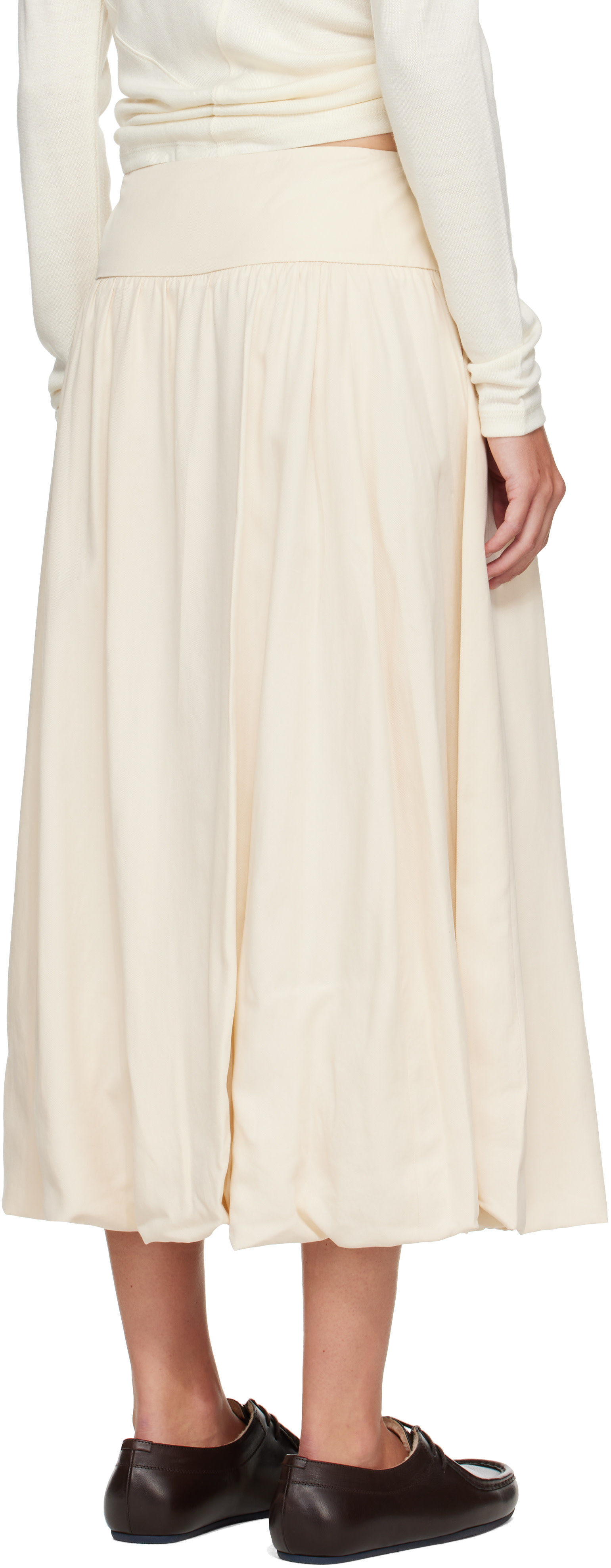 LE17SEPTEMBRE: Off-White Fluid Balloon Midi Skirt | SSENSE