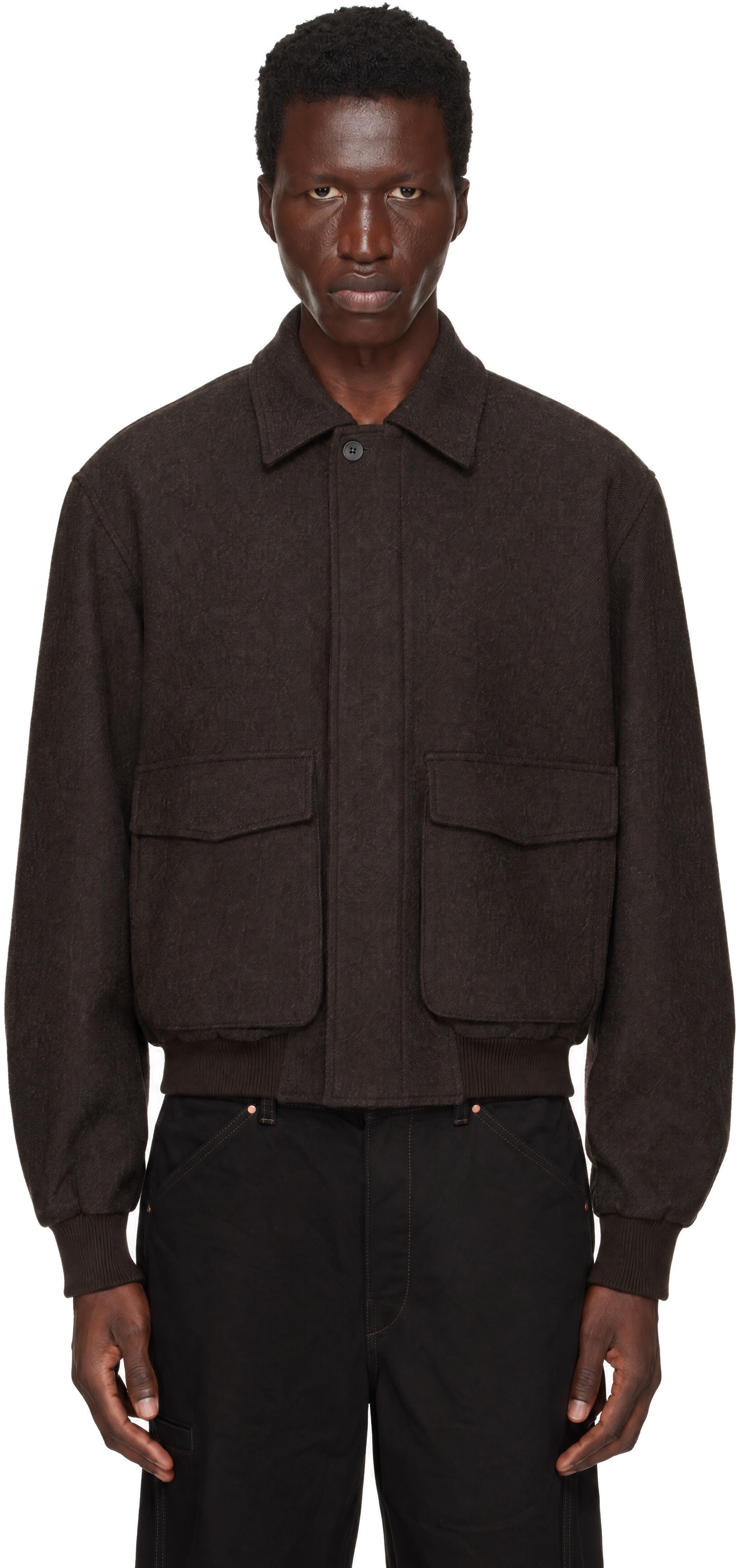LE17SEPTEMBRE - Brown Virgin Wool Bomber Jacket