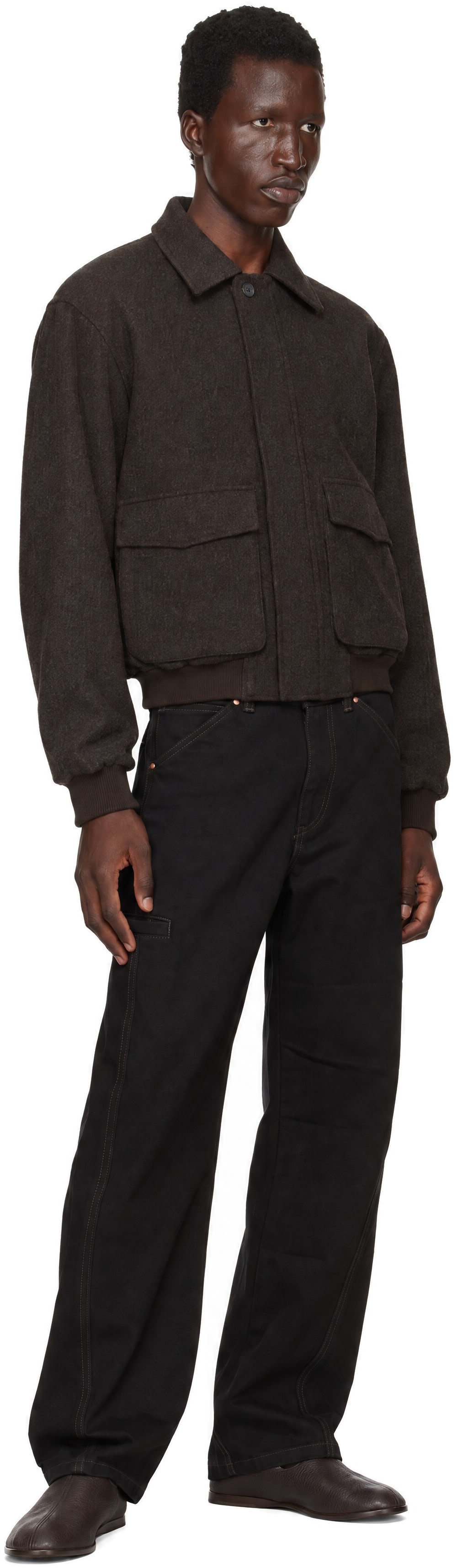 LE17SEPTEMBRE - Brown Virgin Wool Bomber Jacket