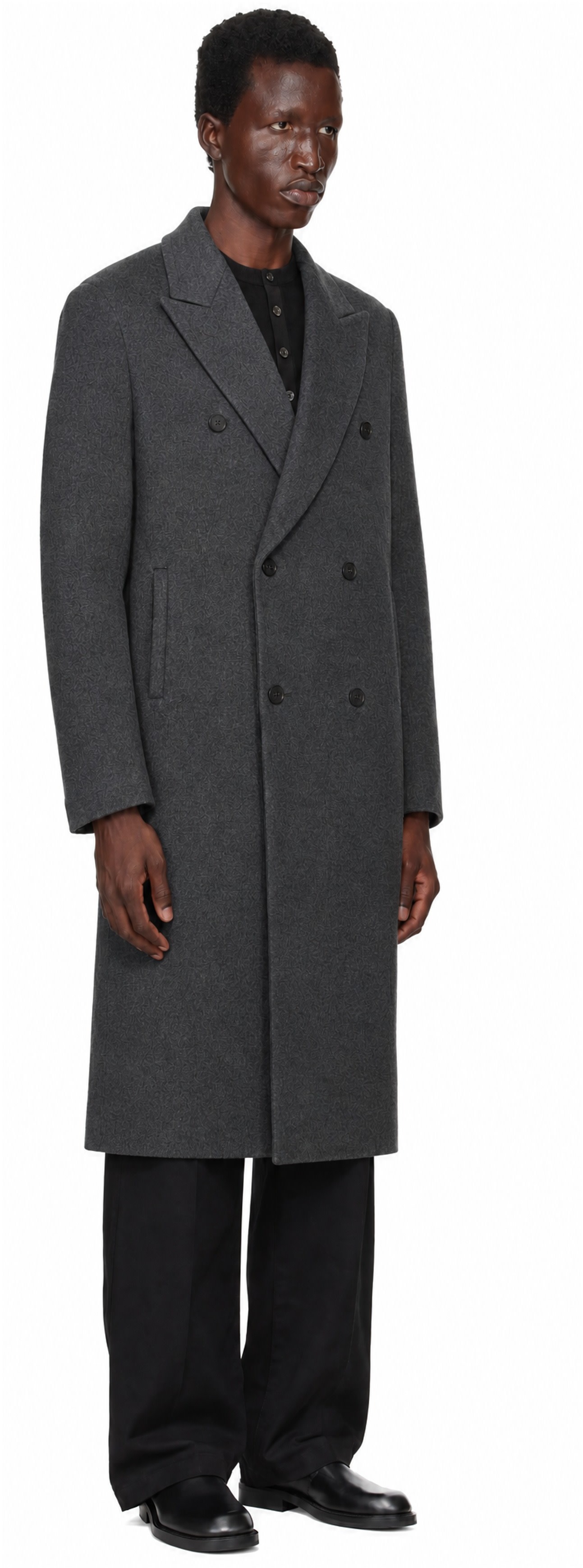 LE17SEPTEMBRE - Gray Tailored Wool Double Breasted Coat