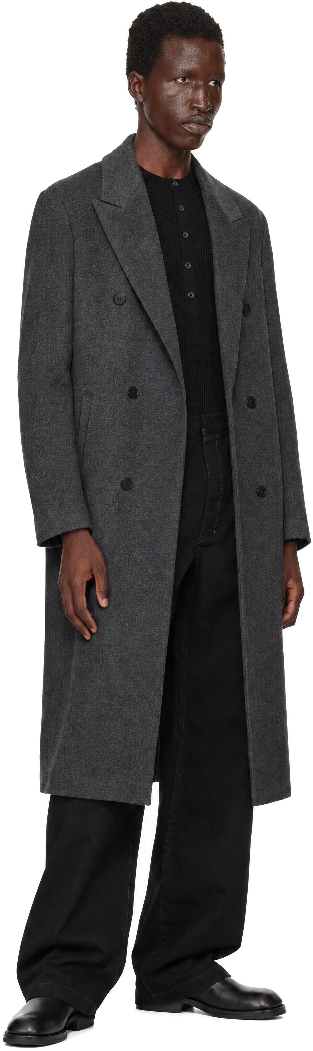 LE17SEPTEMBRE - Gray Tailored Wool Double Breasted Coat