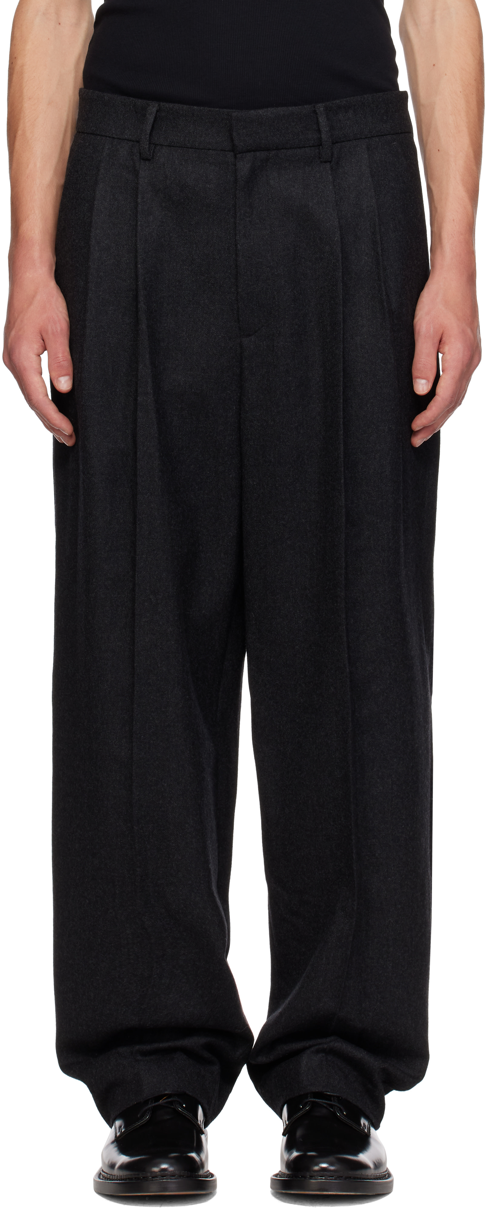 LE17SEPTEMBRE - Gray Two-Tuck Wool Trousers