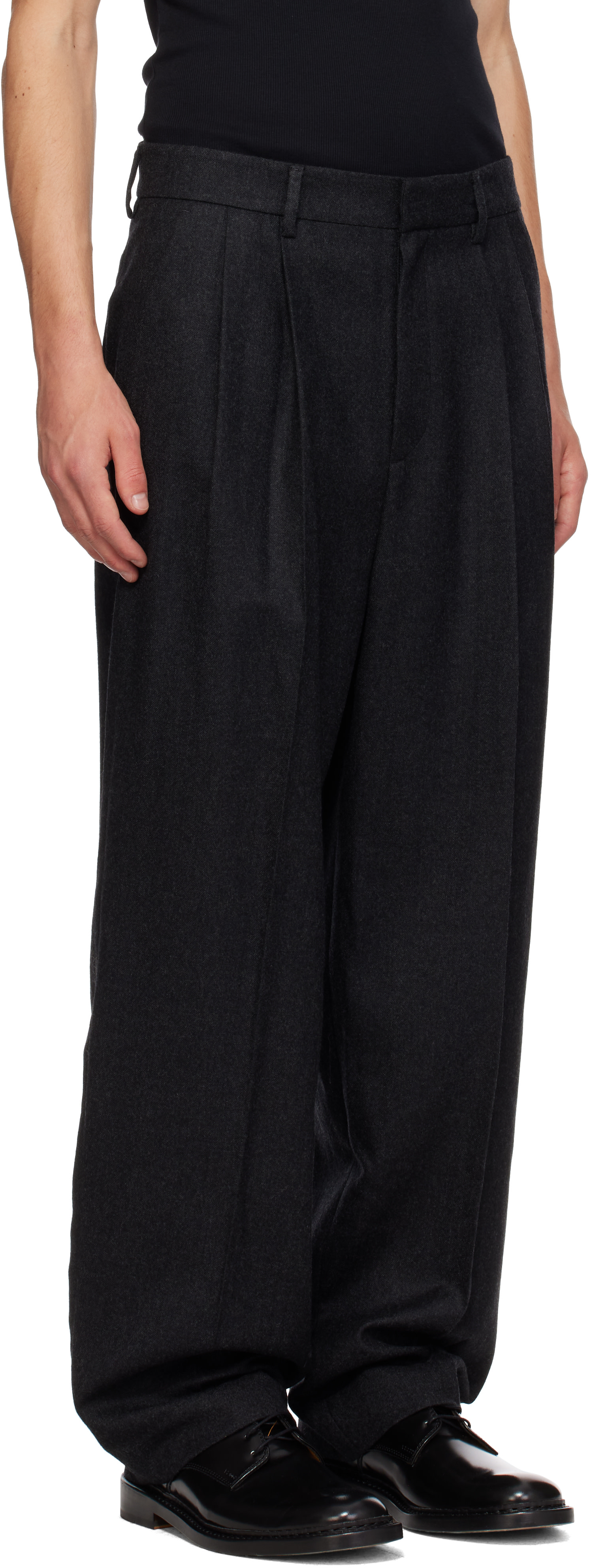 LE17SEPTEMBRE - Gray Two-Tuck Wool Trousers