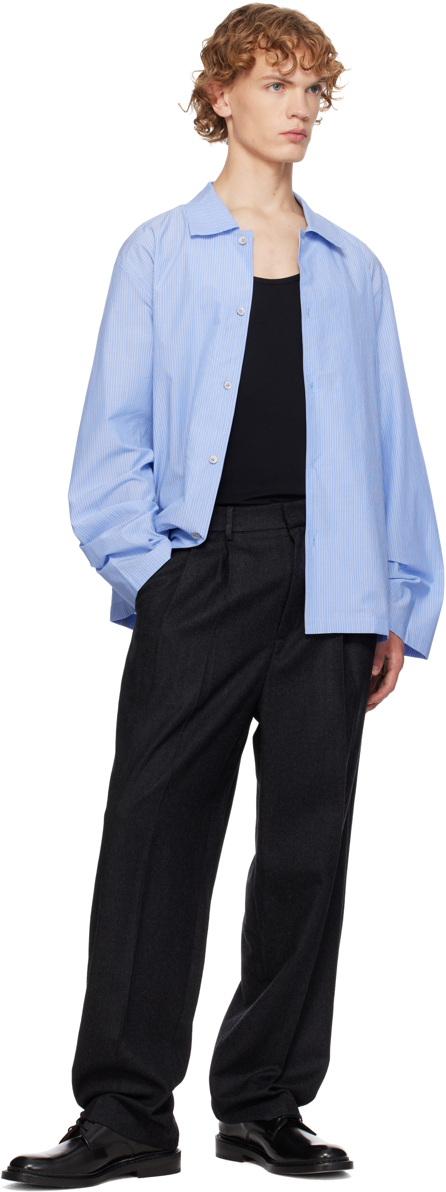LE17SEPTEMBRE - Gray Two-Tuck Wool Trousers