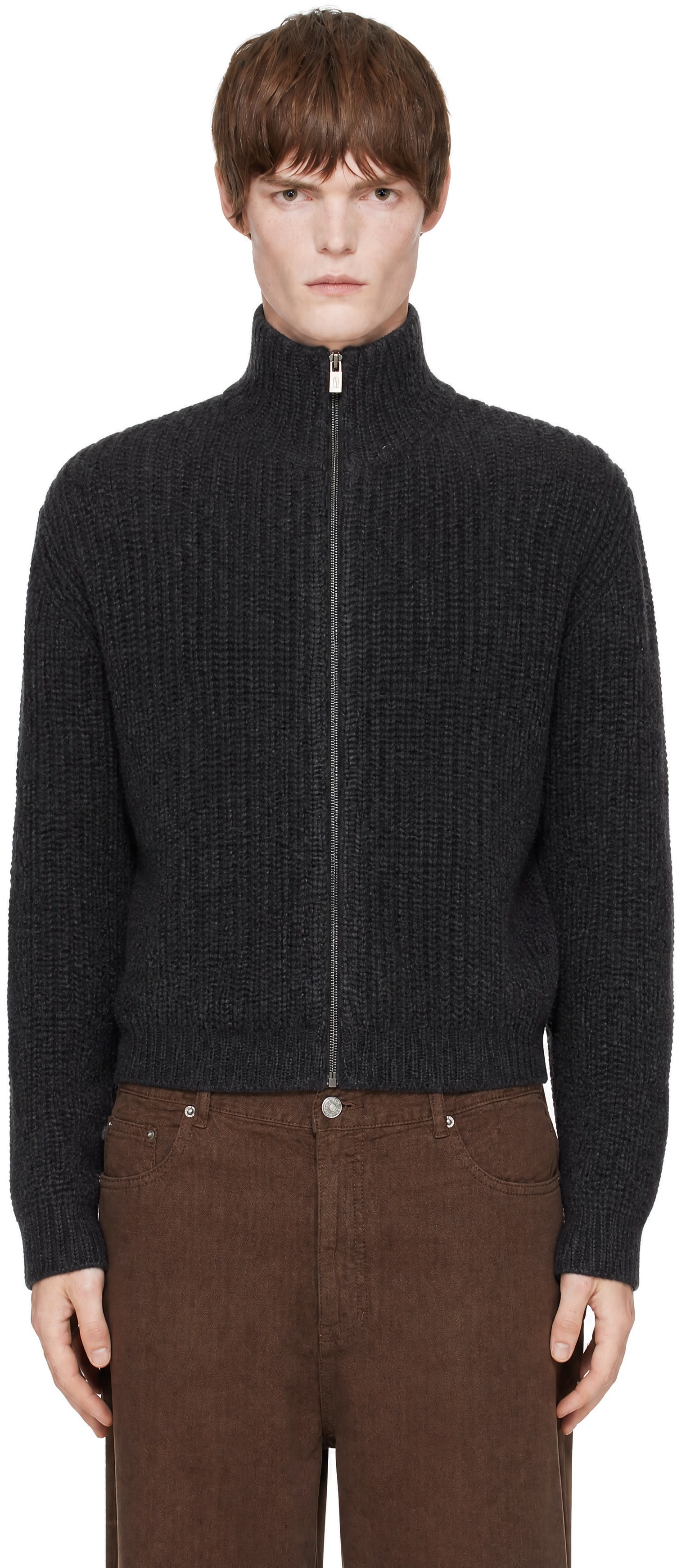 LE17SEPTEMBRE - Gray Chunky Zip Cardigan