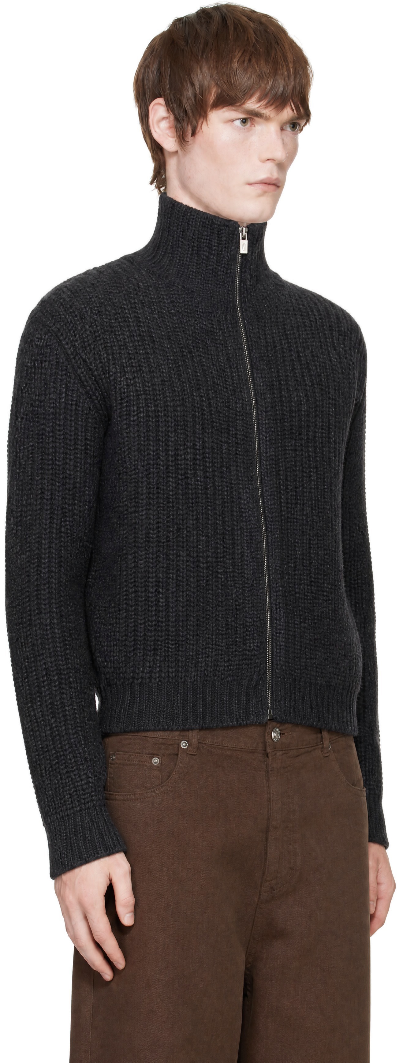 LE17SEPTEMBRE - Gray Chunky Zip Cardigan