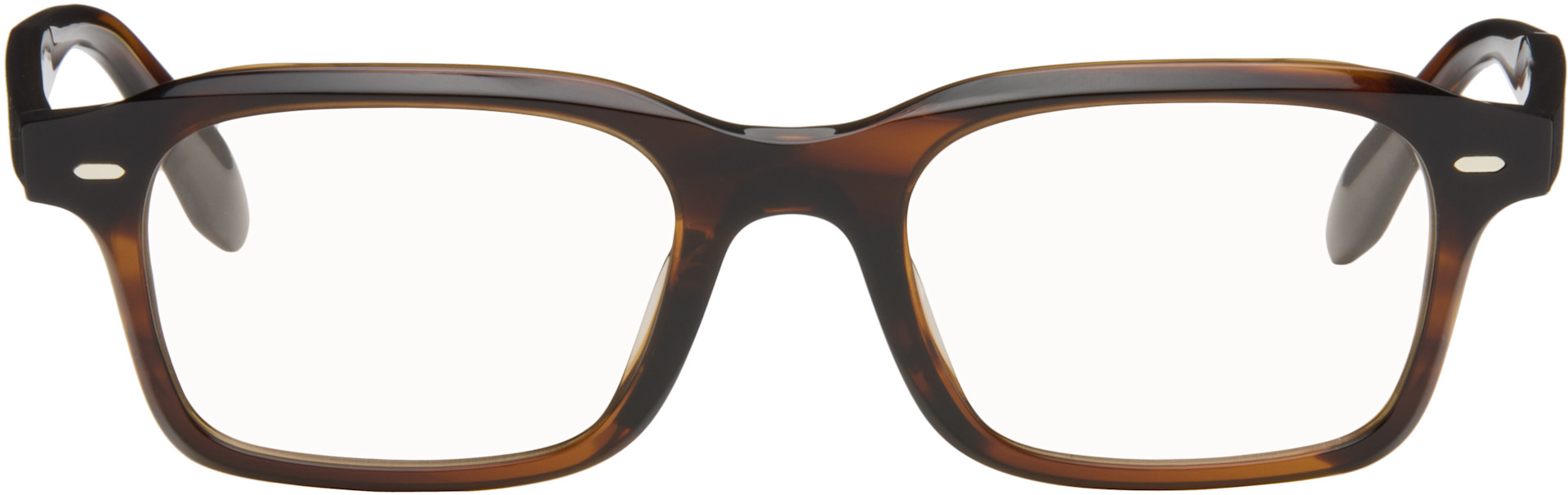 Oliver Peoples: ブラウン N.08 メガネ | SSENSE 日本