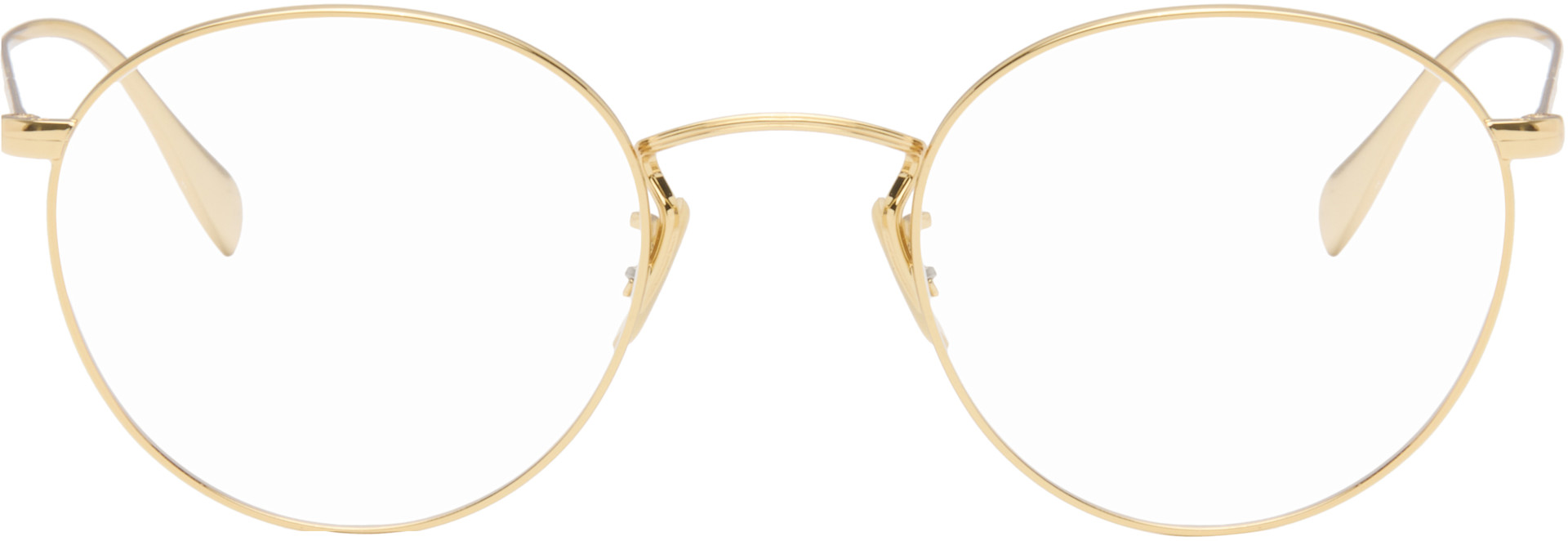 Oliver Peoples: Gold Coleridge Glasses | SSENSE