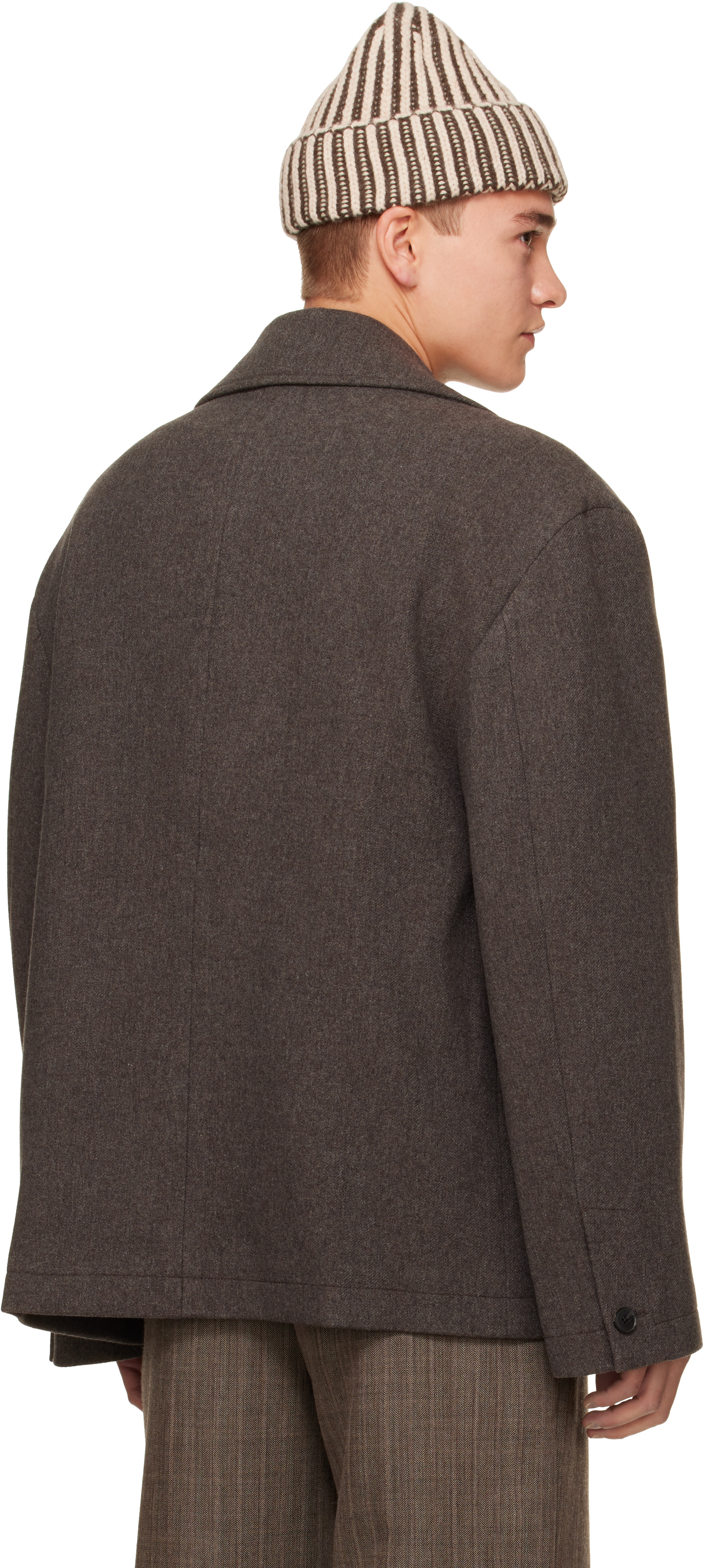 mfpen - Brown Sentence Peacoat Jacket