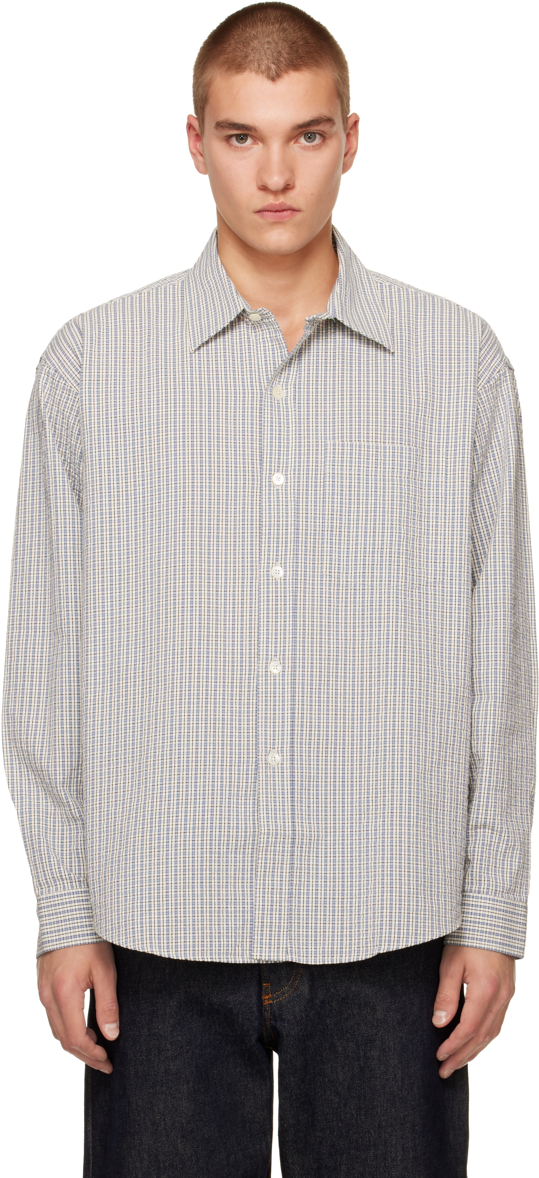 mfpen - White & Blue Executive Shirt