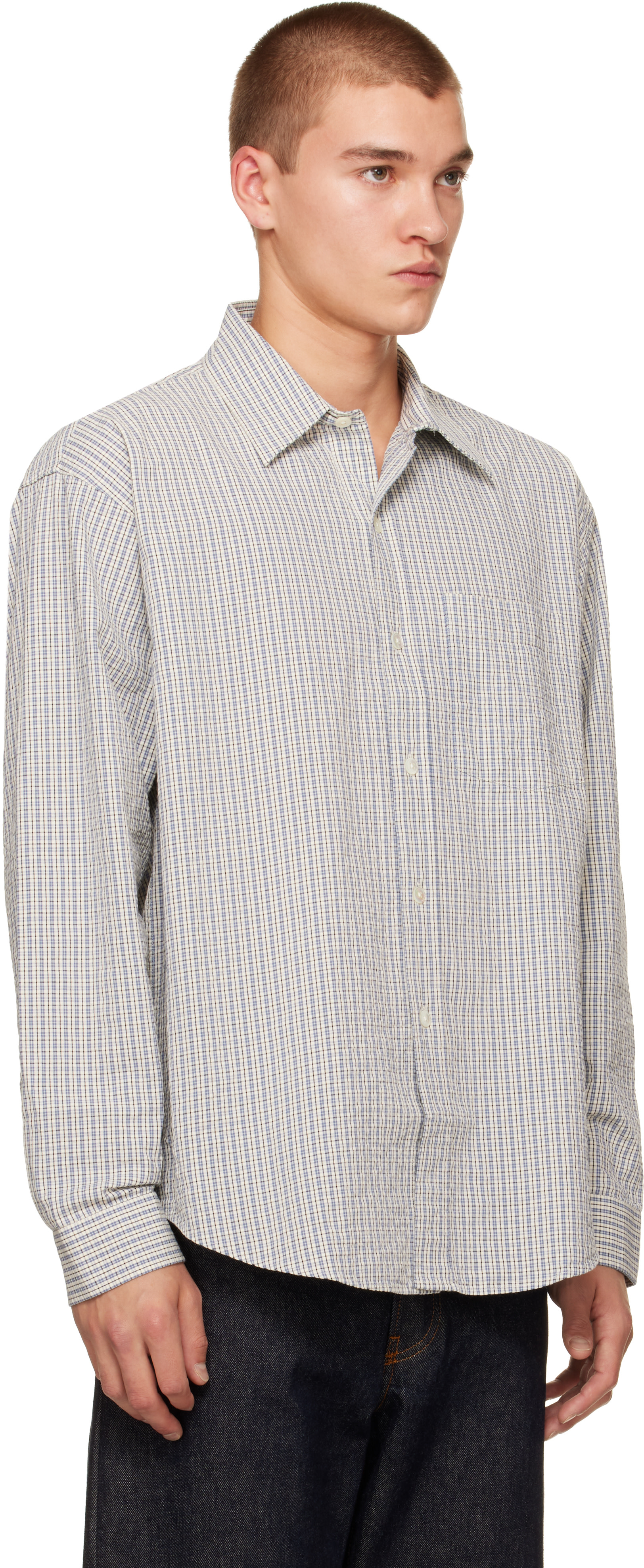 mfpen - White & Blue Executive Shirt