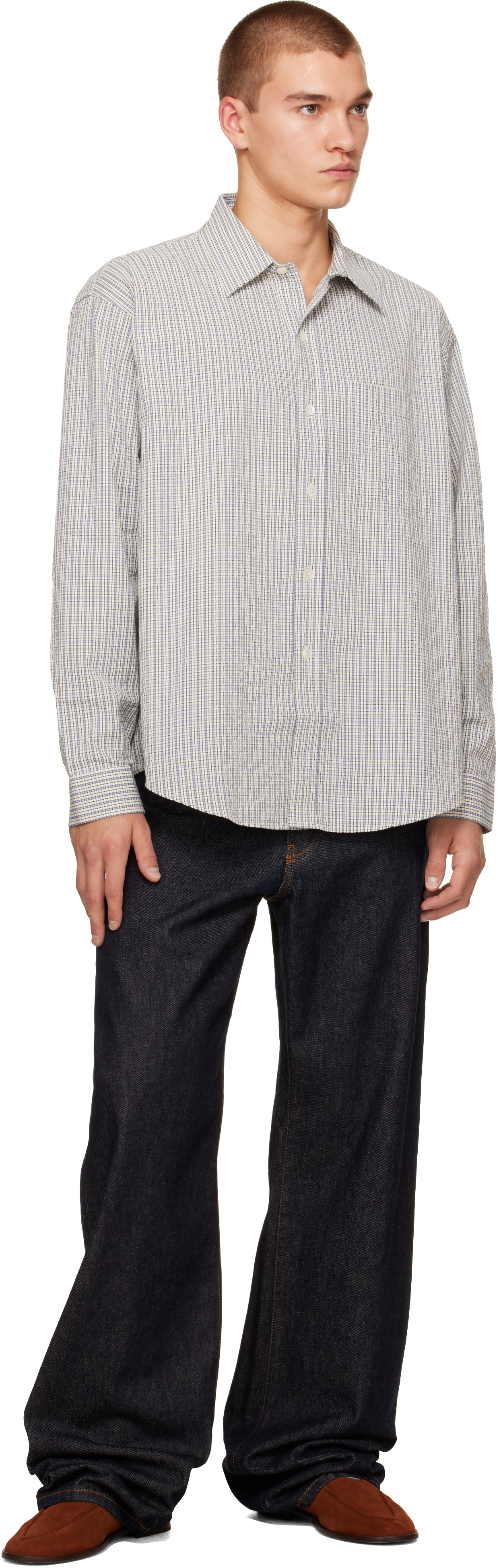 mfpen - White & Blue Executive Shirt