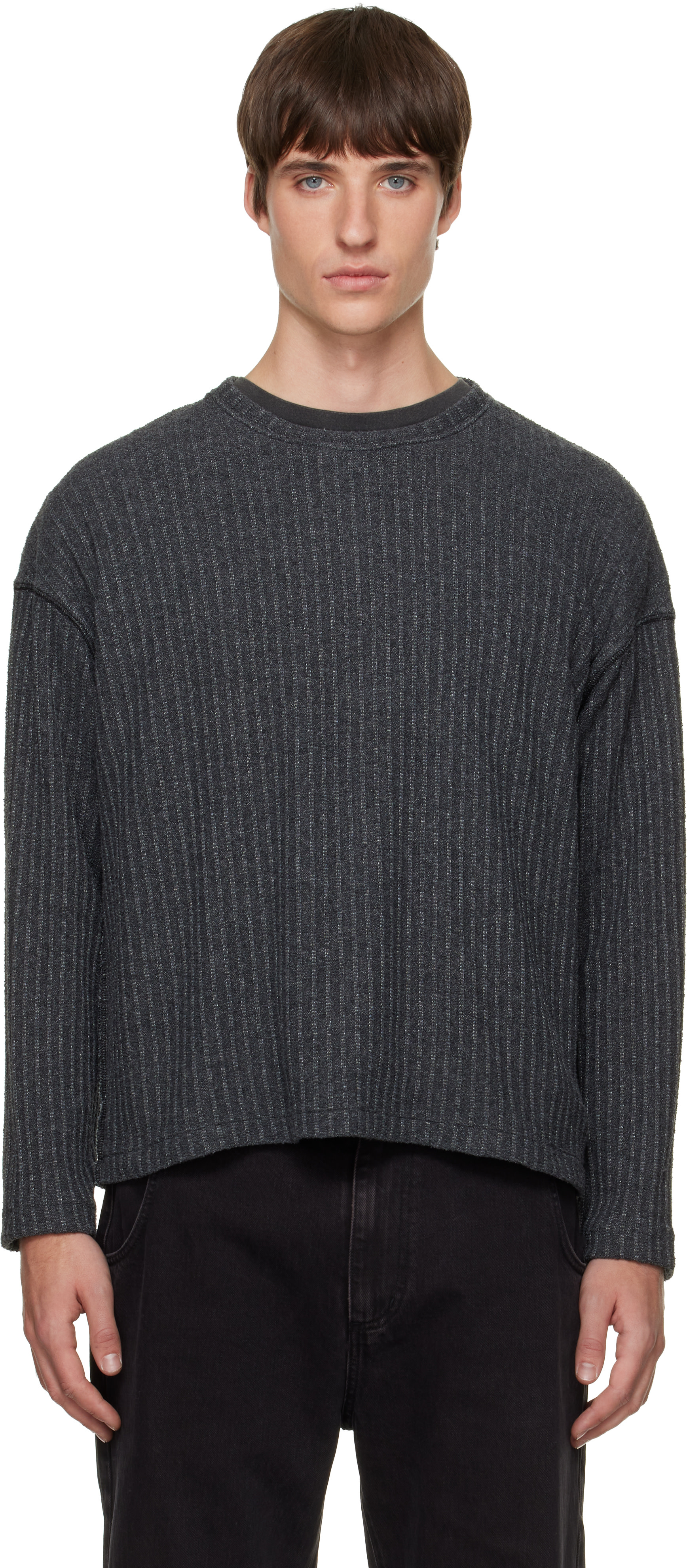 mfpen - Pull gris à encolure arrondie