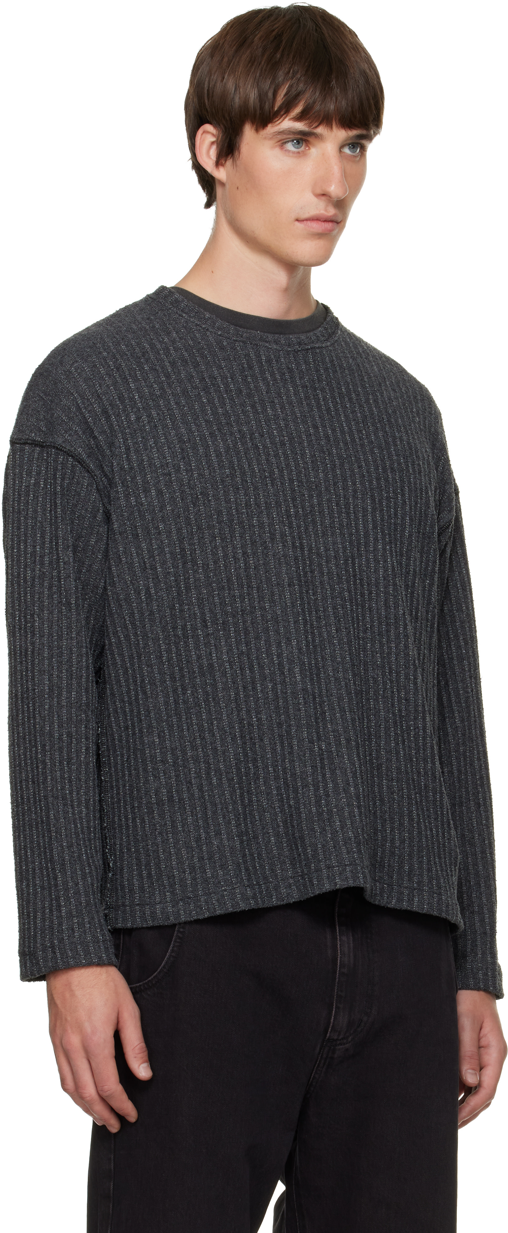 mfpen - Pull gris à encolure arrondie