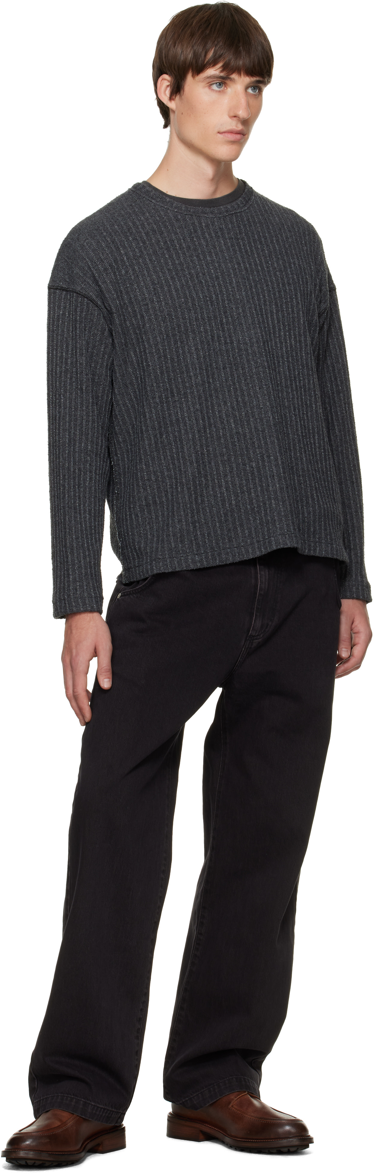 mfpen - Gray Round Neck Sweater