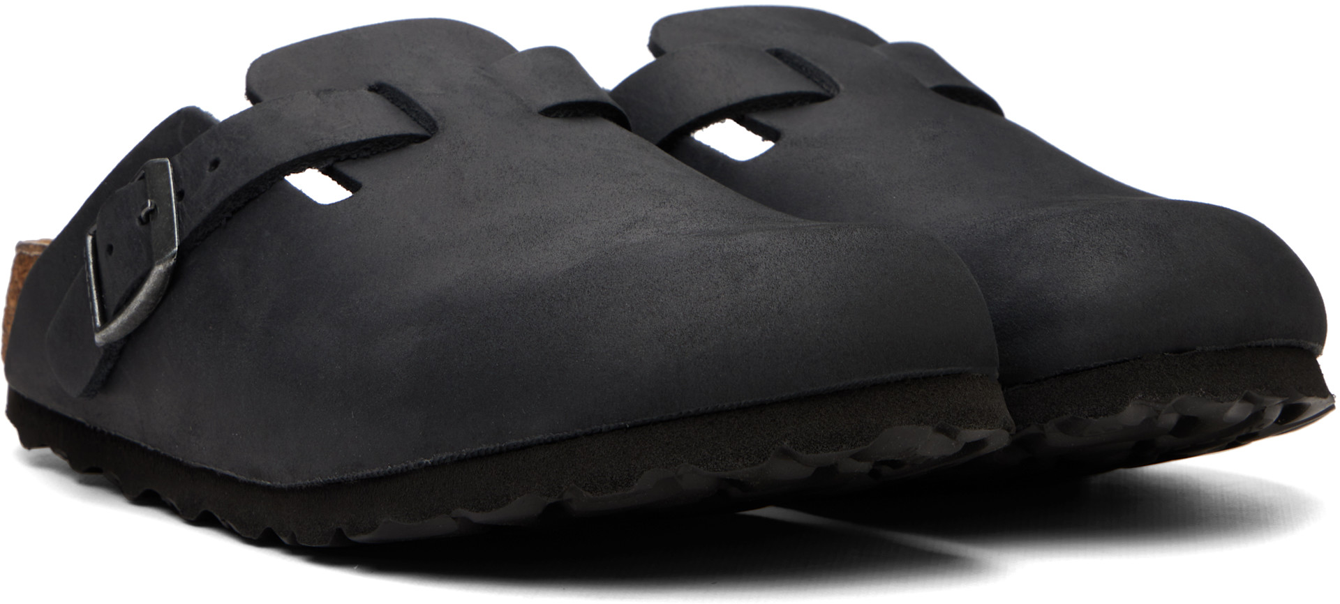 Birkenstock: ブラック Narrow Boston クロッグ | SSENSE 日本