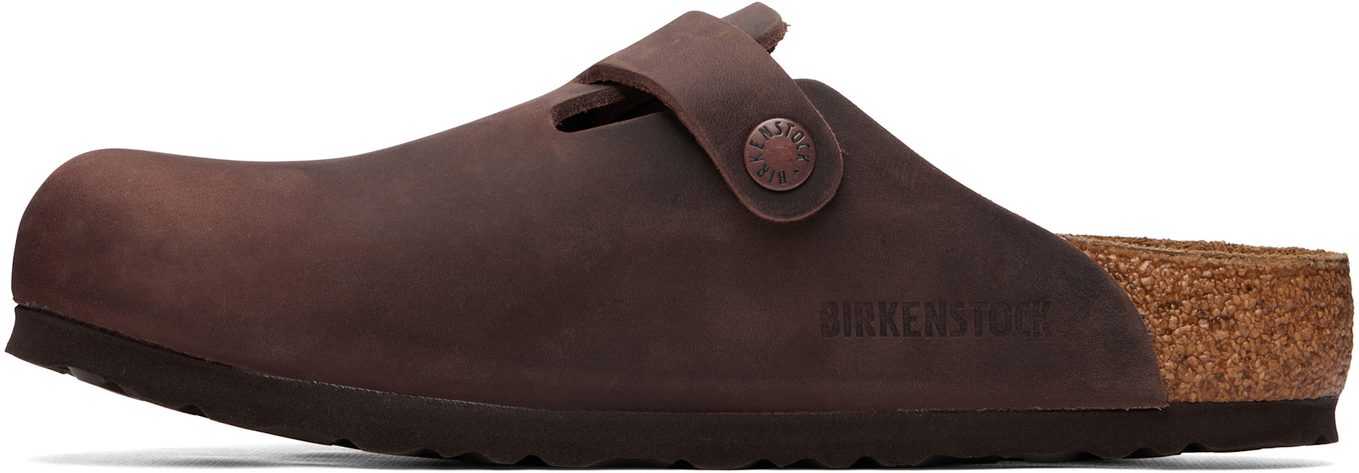 Birkenstock: ブラウン Regular Boston オイルレザー クロッグ