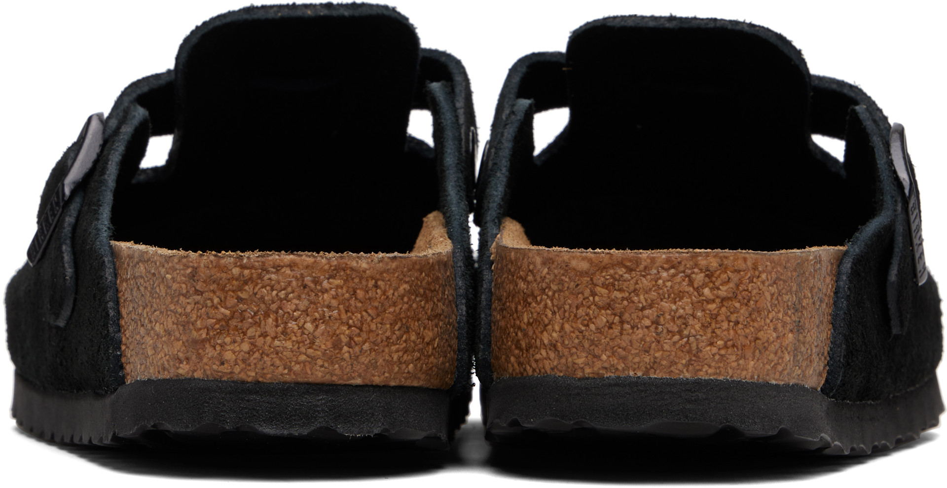 Birkenstock: ブラック Boston Soft Footbed スエードレザー