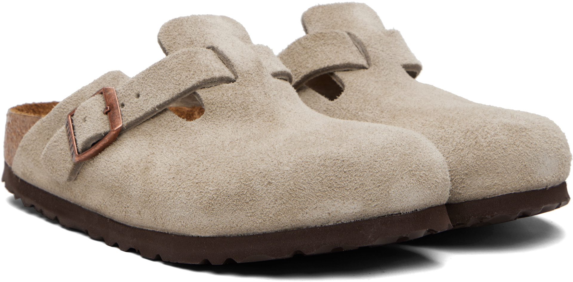 Birkenstock: トープ Boston Soft Footbed スエードレザー レギュラー