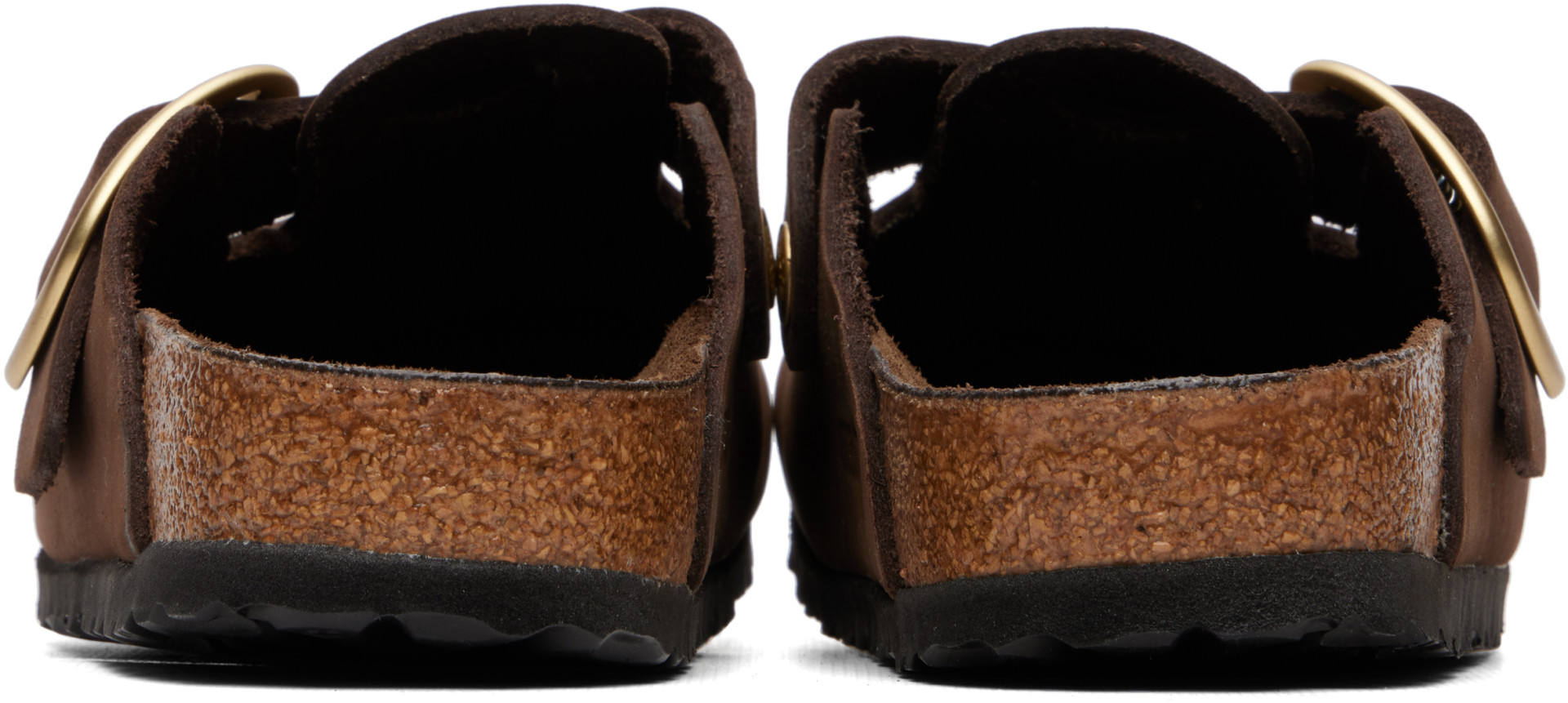 Birkenstock: ブラウン Narrow Boston Big Buckle クロッグ | SSENSE 日本
