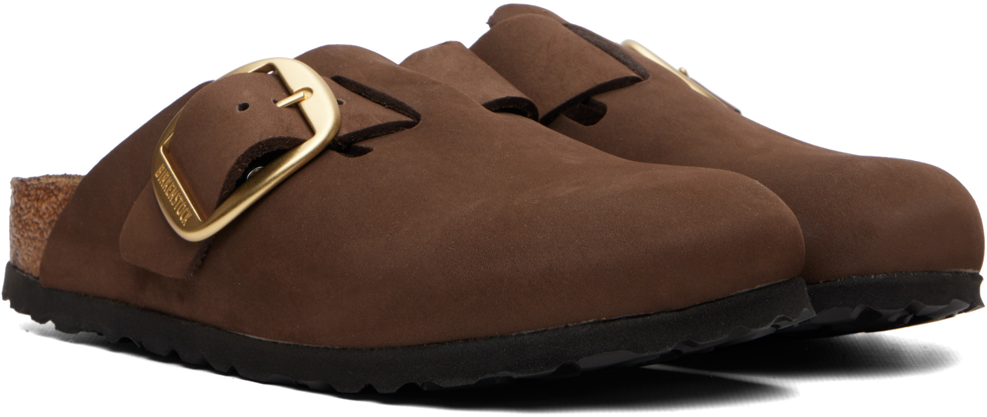 BIRKENSTOCK Boston スエード サボ クロッグ ブラウン 42 Birkenstock: ブラウン Narrow Boston Big Buckle クロッグ | SSENSE 日本