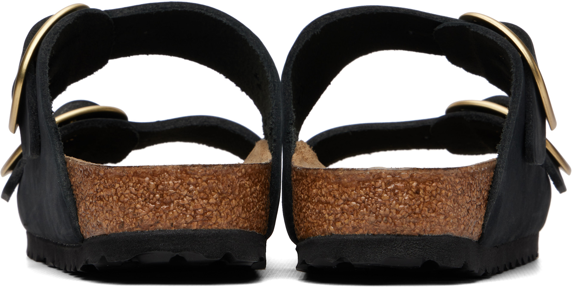 Birkenstock: ブラック Narrow Arizona Big Buckle ヌバック サンダル
