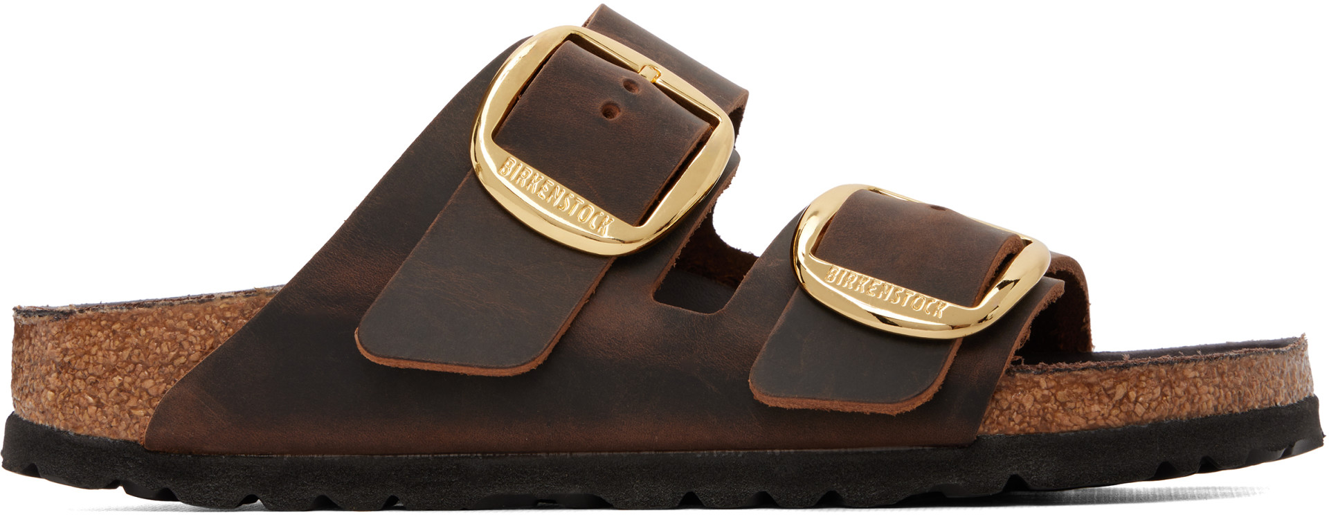Birkenstock: ブラウン Arizona Big Buckle ナロー オイルレザー