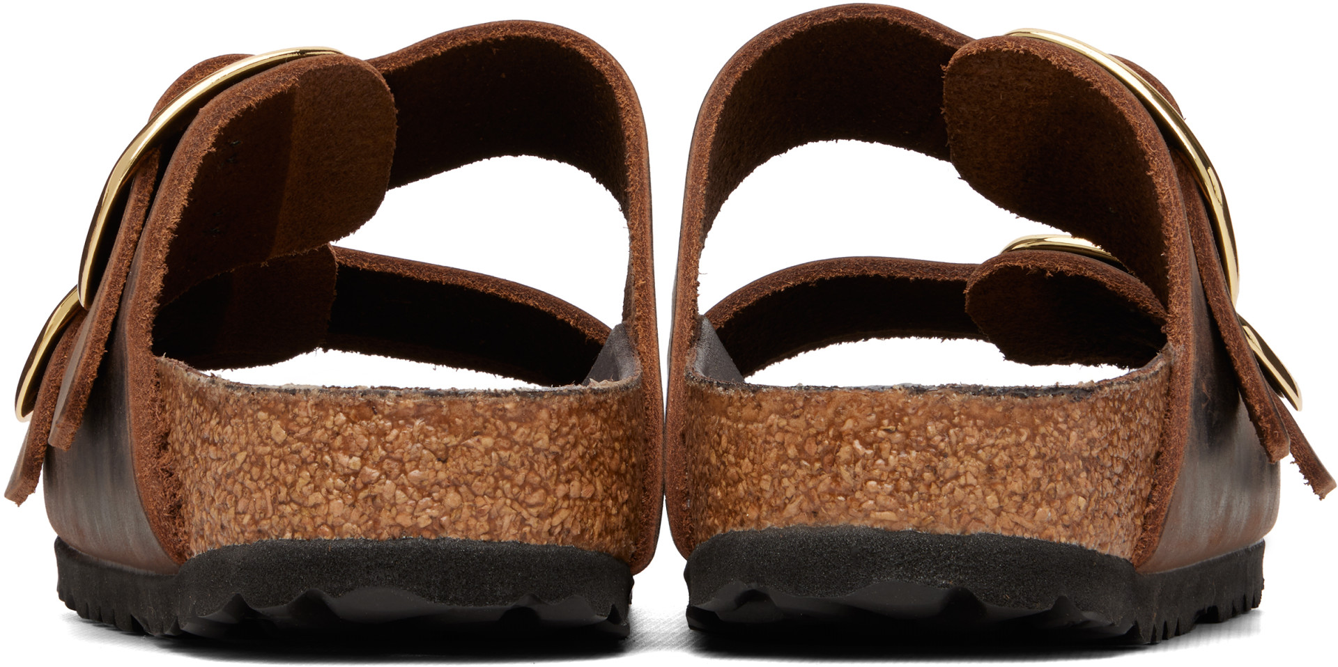 Birkenstock: ブラウン Arizona Big Buckle ナロー オイルレザー