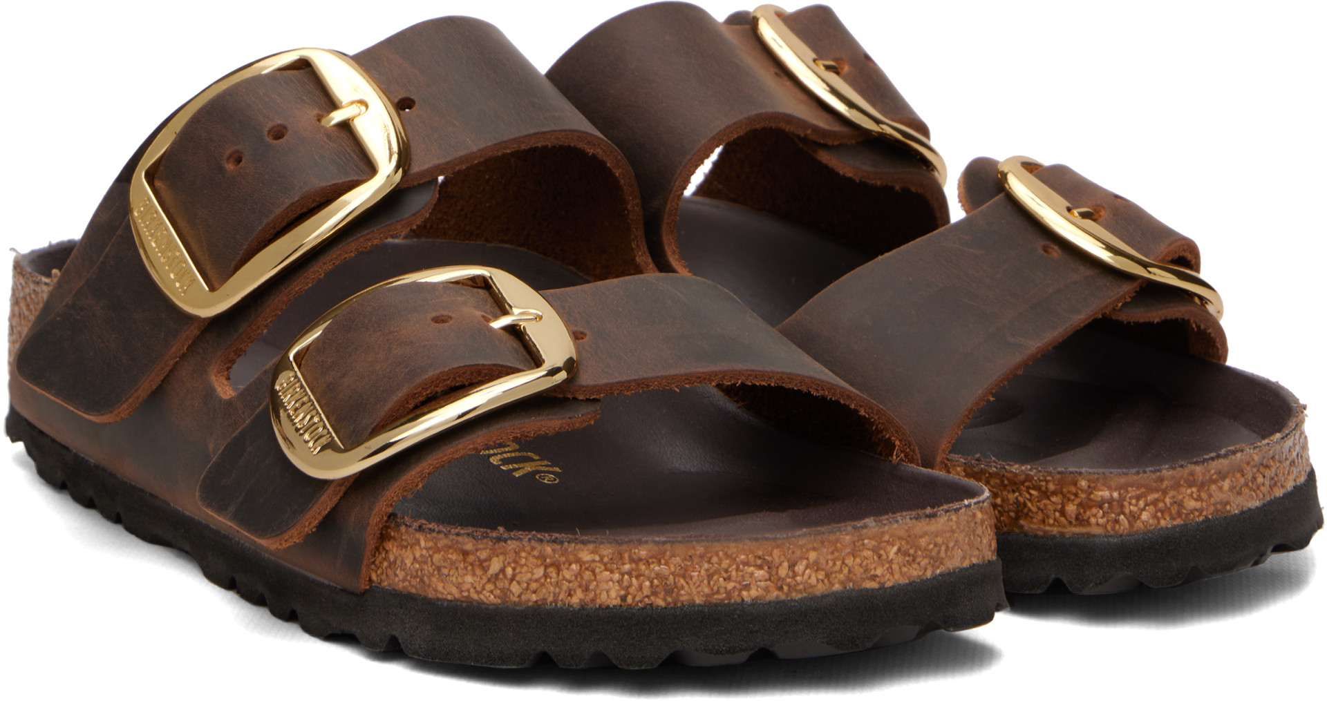 BIRKENSTOCK サンダル ボア ブラウン 38 Birkenstock: ブラウン Arizona Big Buckle ナロー オイルレザー