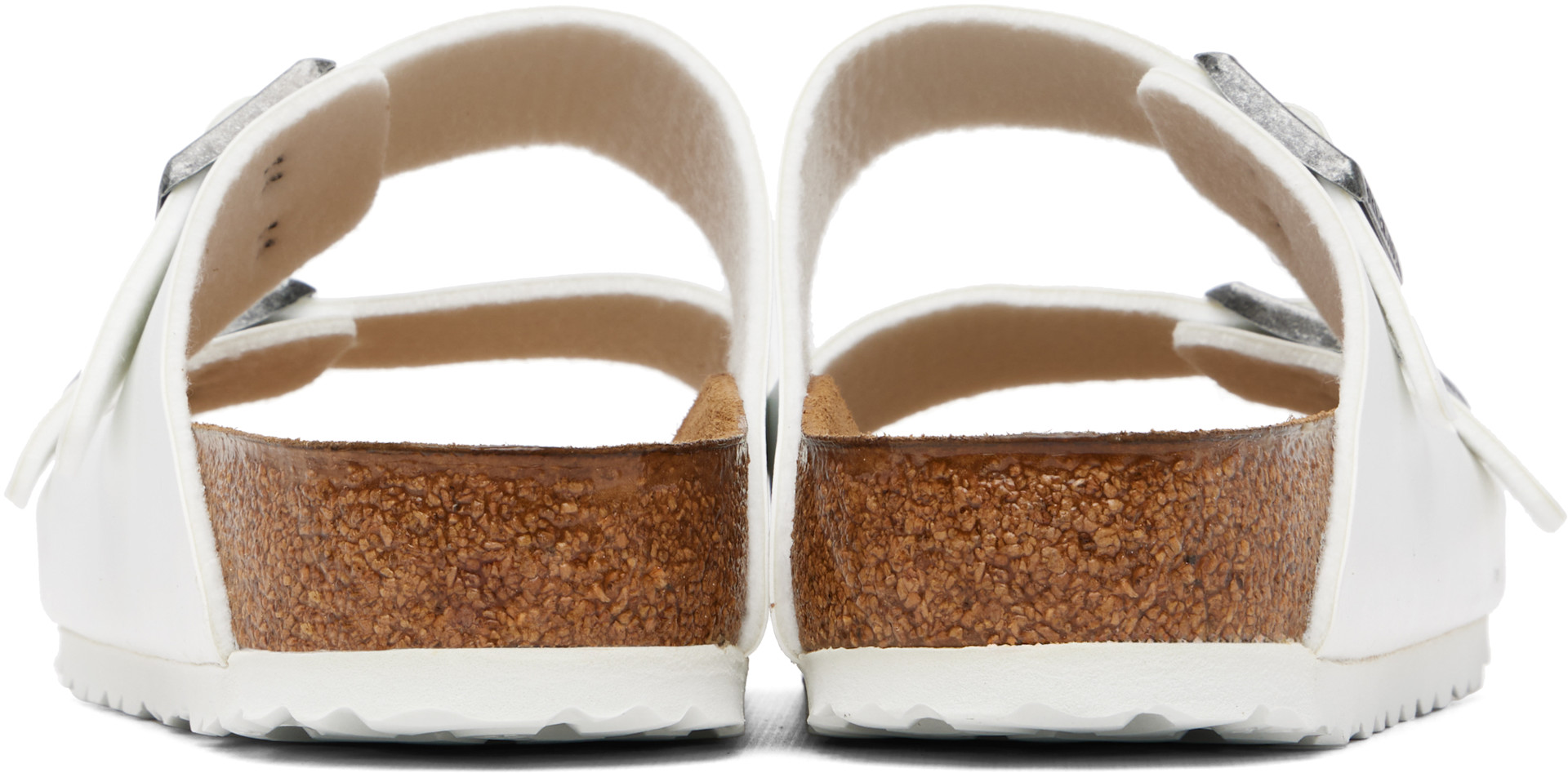 Birkenstock: ホワイト Regular Arizona Birko-Flor サンダル | SSENSE