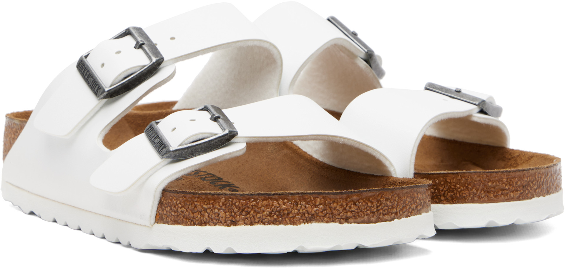 Birkenstock: ホワイト Regular Arizona Birko-Flor サンダル | SSENSE